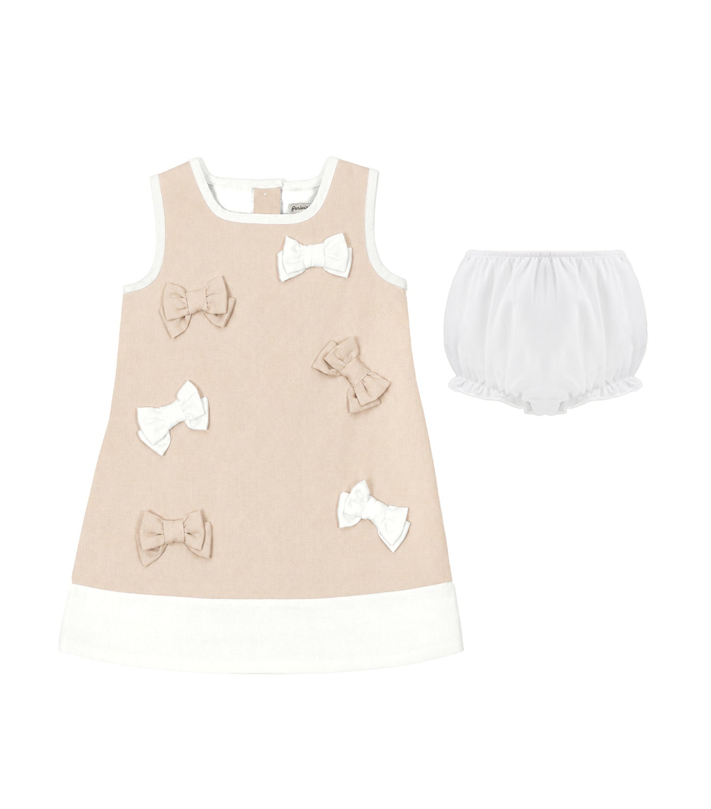 Addison Baby Girls Shift Dress Beige