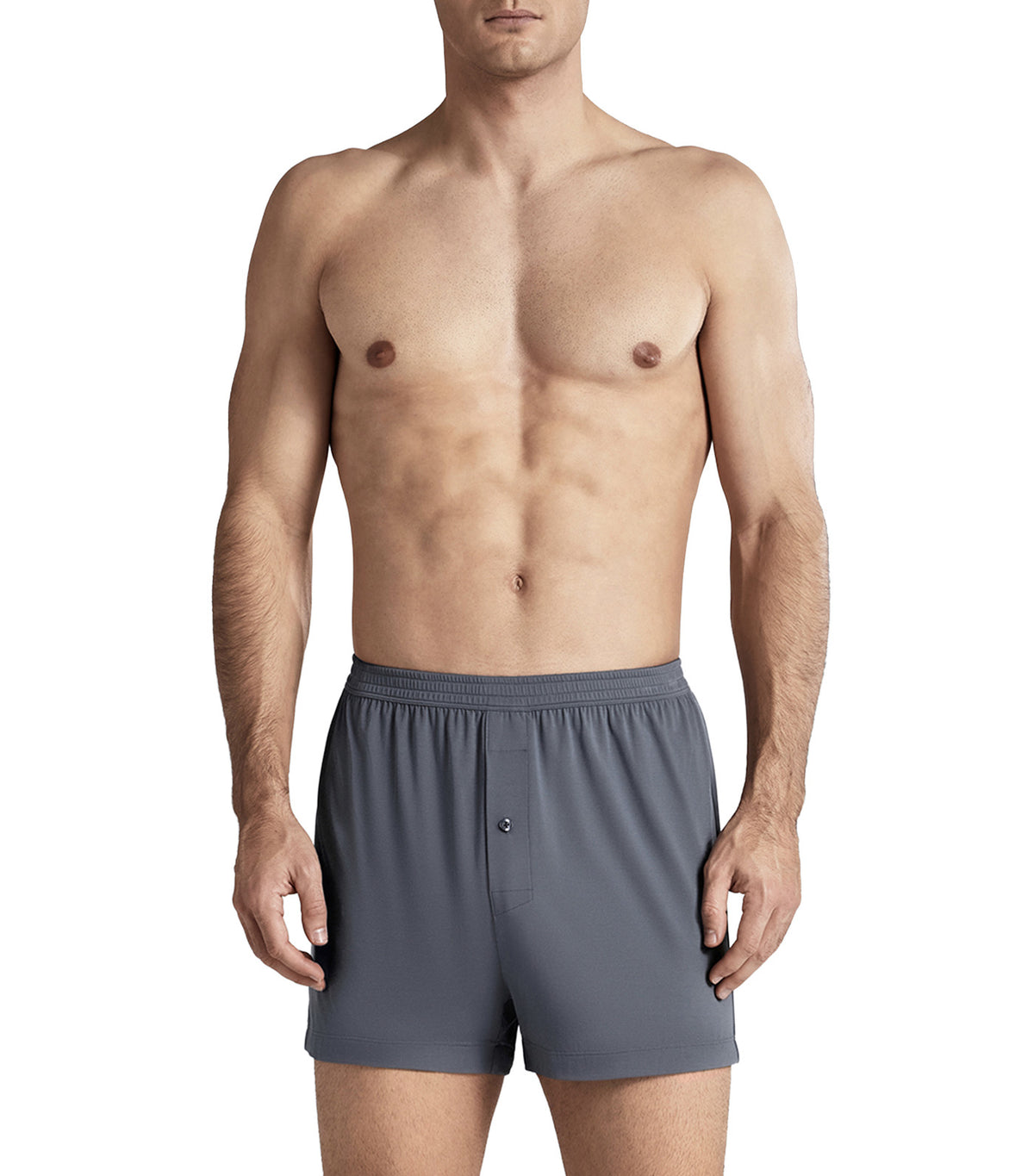 Men's Modal Self-Fabric Waistband Boxer Gray Blue