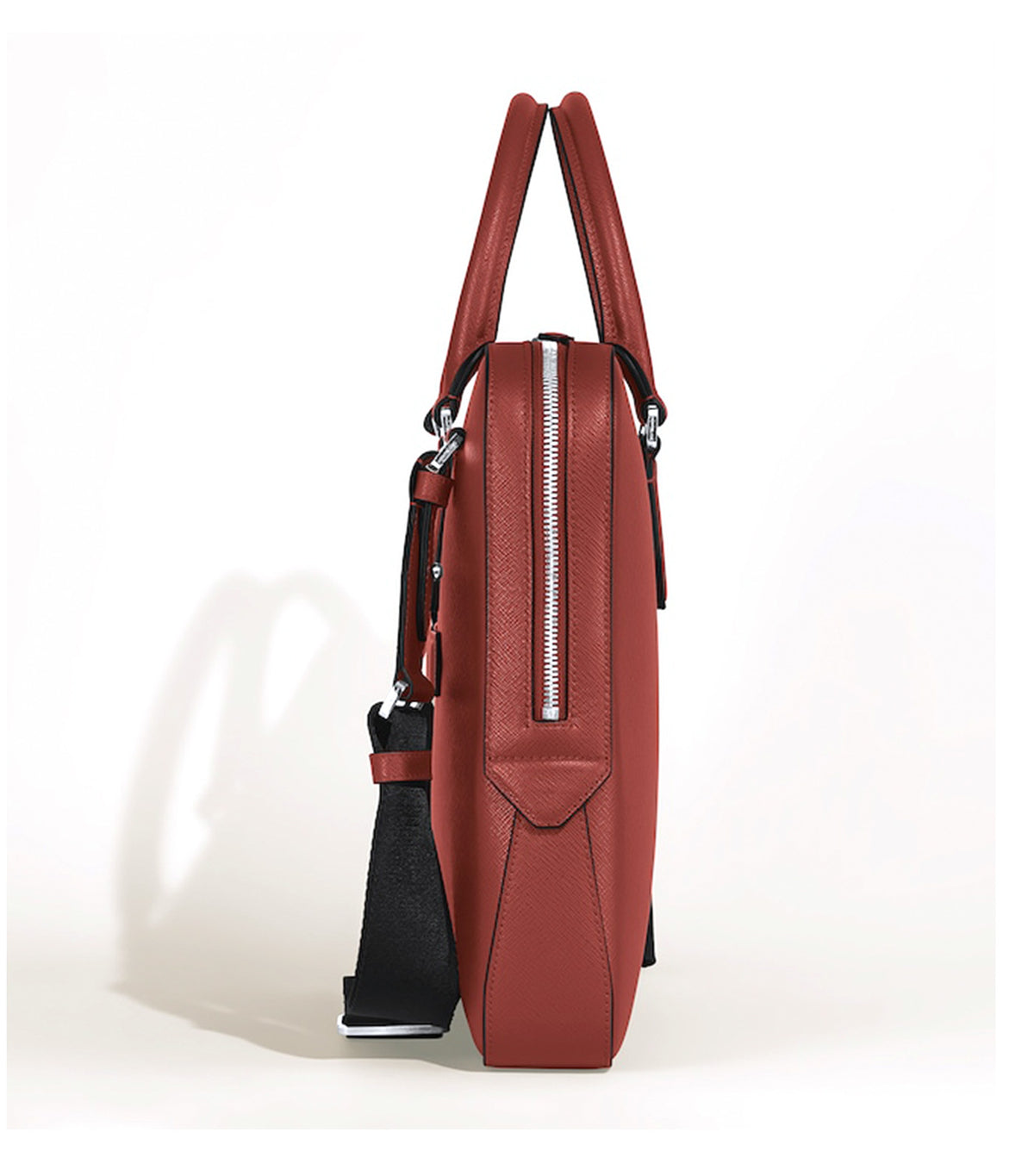 Thin Briefcase in Sartorial Leather Red