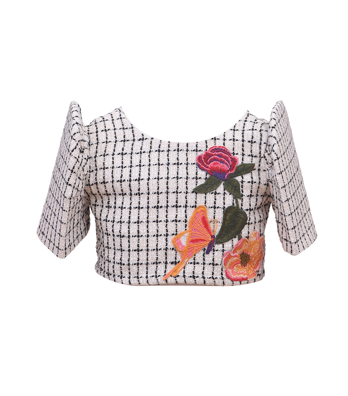 Reversible Tweed Bolero with Detachable Sleeves White