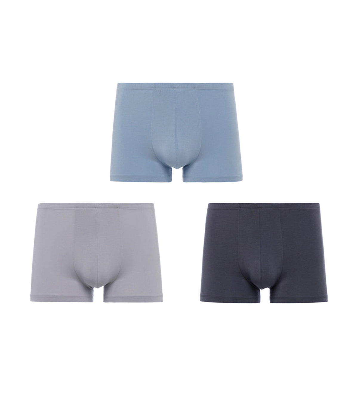 3-Pack Micro-Modal Self-Fabric Waistband Trunk Light Gray/Blue/Dark Gray