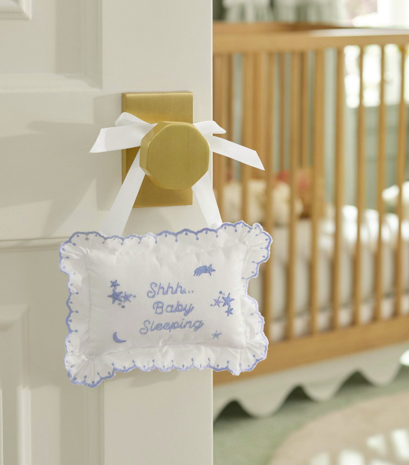 Baby Sleeping Door Pillow Blue