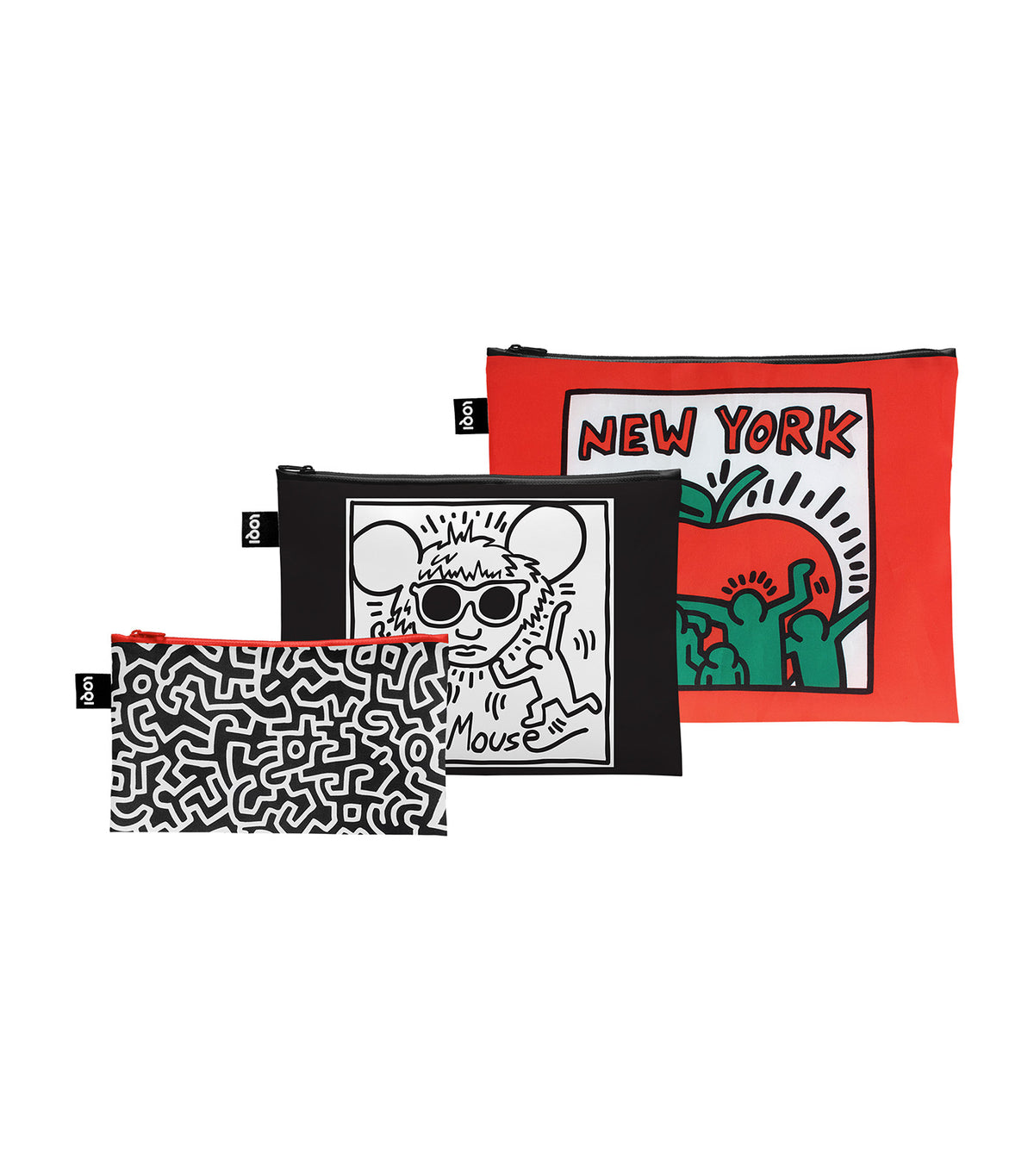 KEITH HARING Recycled Zip Pockets