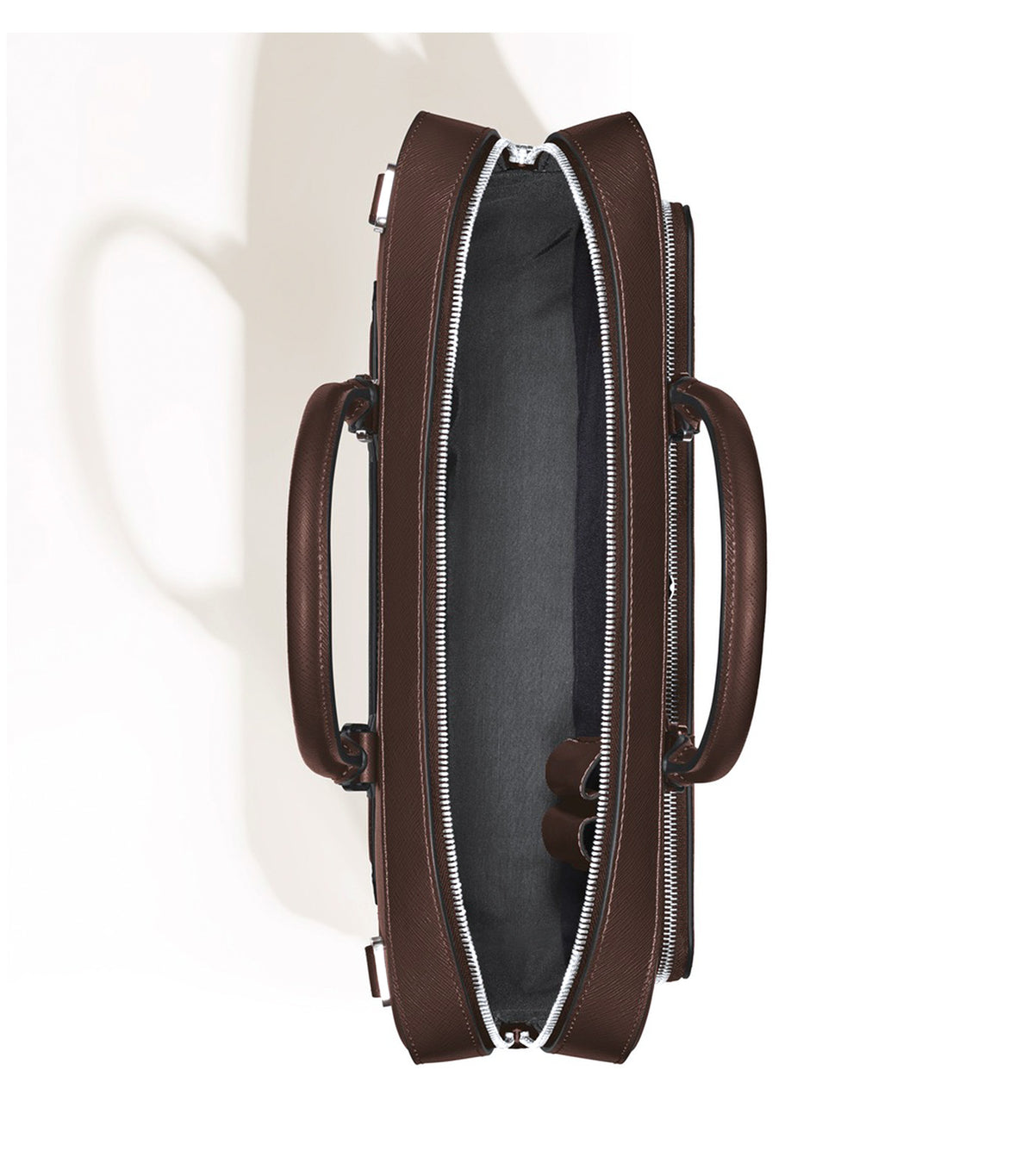 Medium Briefcase with Pocket in Sartorial Leather Brown