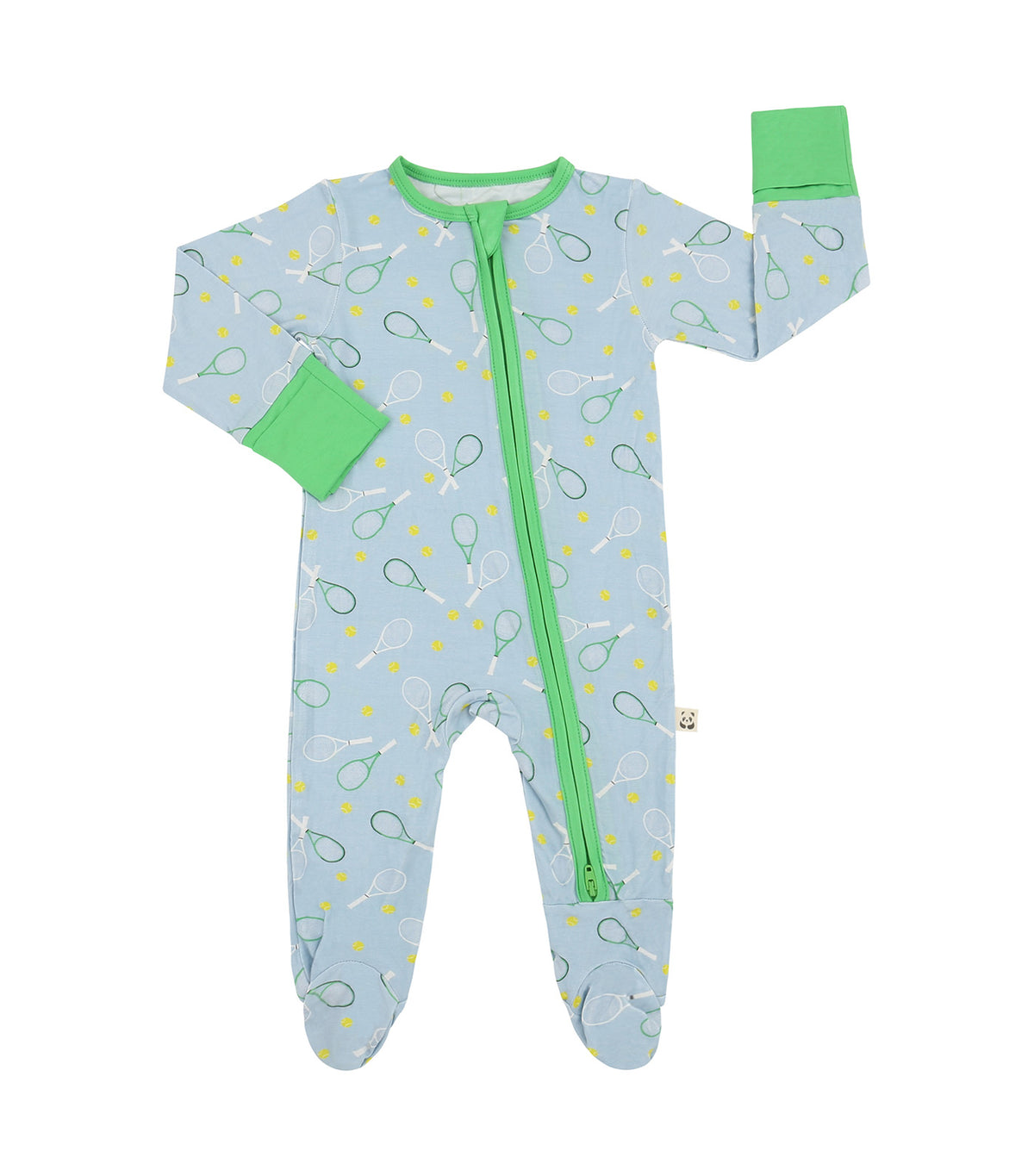 Zippered Footie Tennis Print