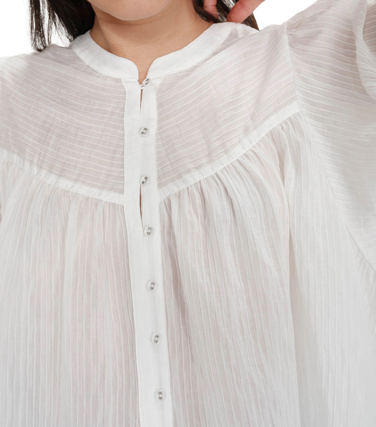 Vanille Loose Blouse with Balloon Sleeves Ivory
