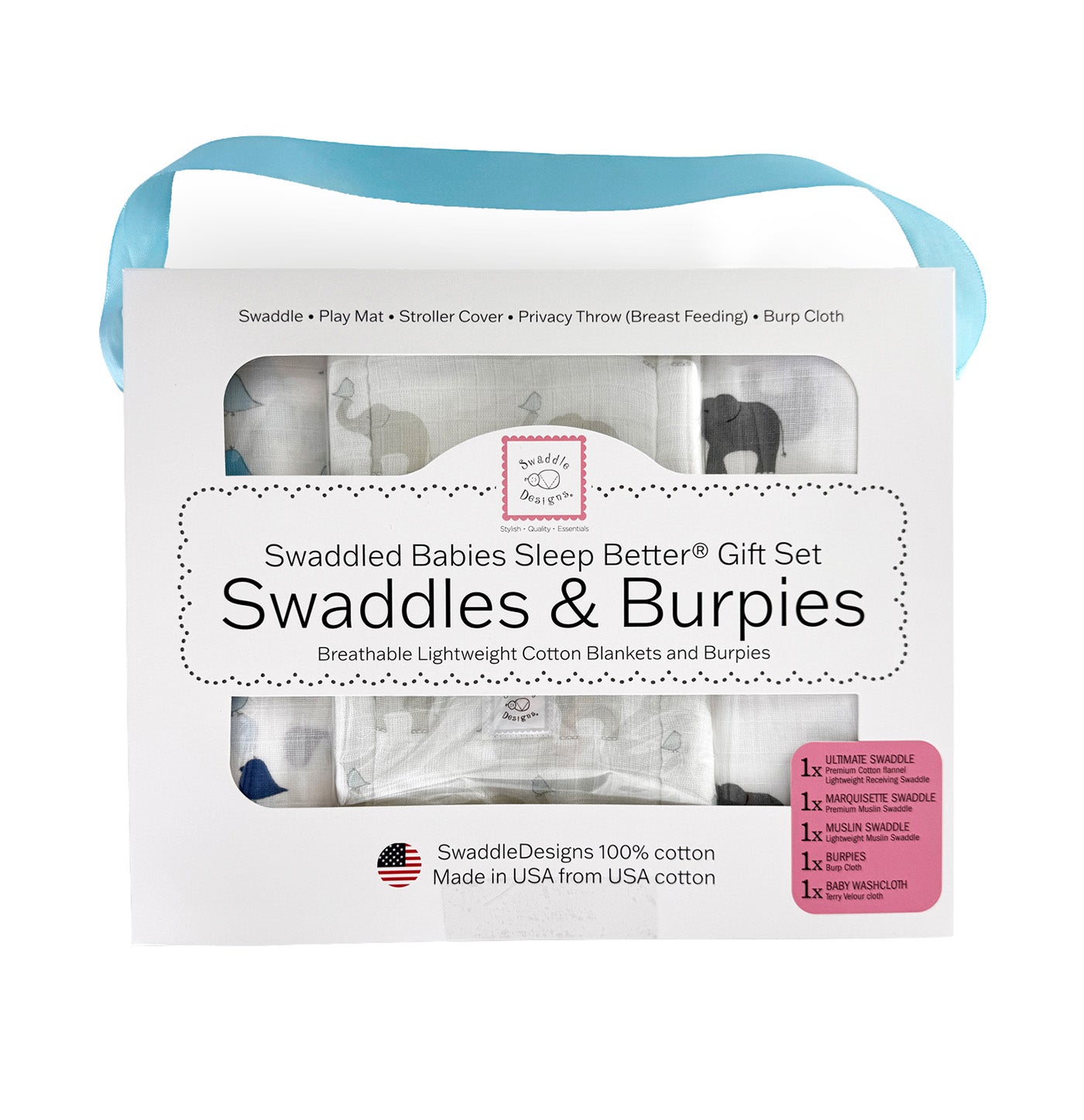 Babies Sleep Better® Swaddles & Burpies Gift Set BL007