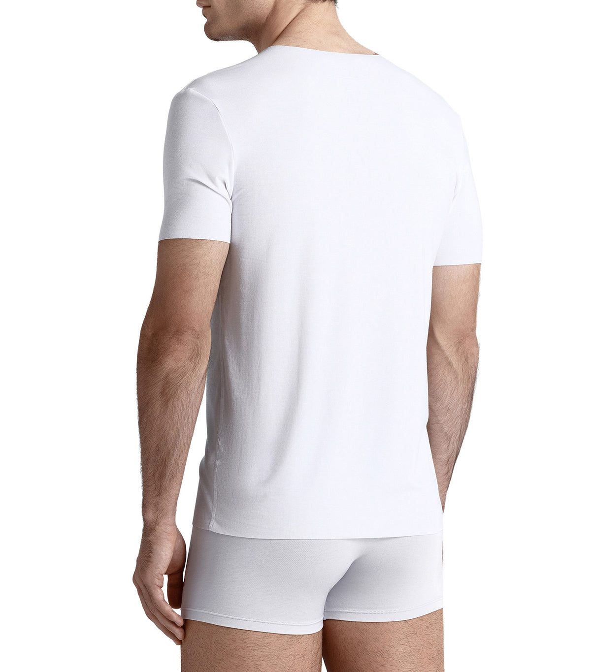 Seamless V-Neck Modal Short-Sleeved T-Shirt White