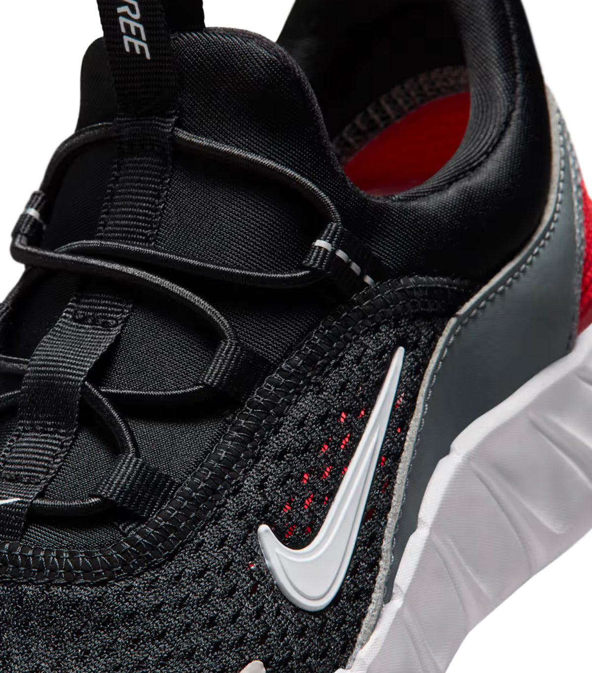 Free Ride Younger Kids' Running Shoes Black/Cool Grey/University Red/White