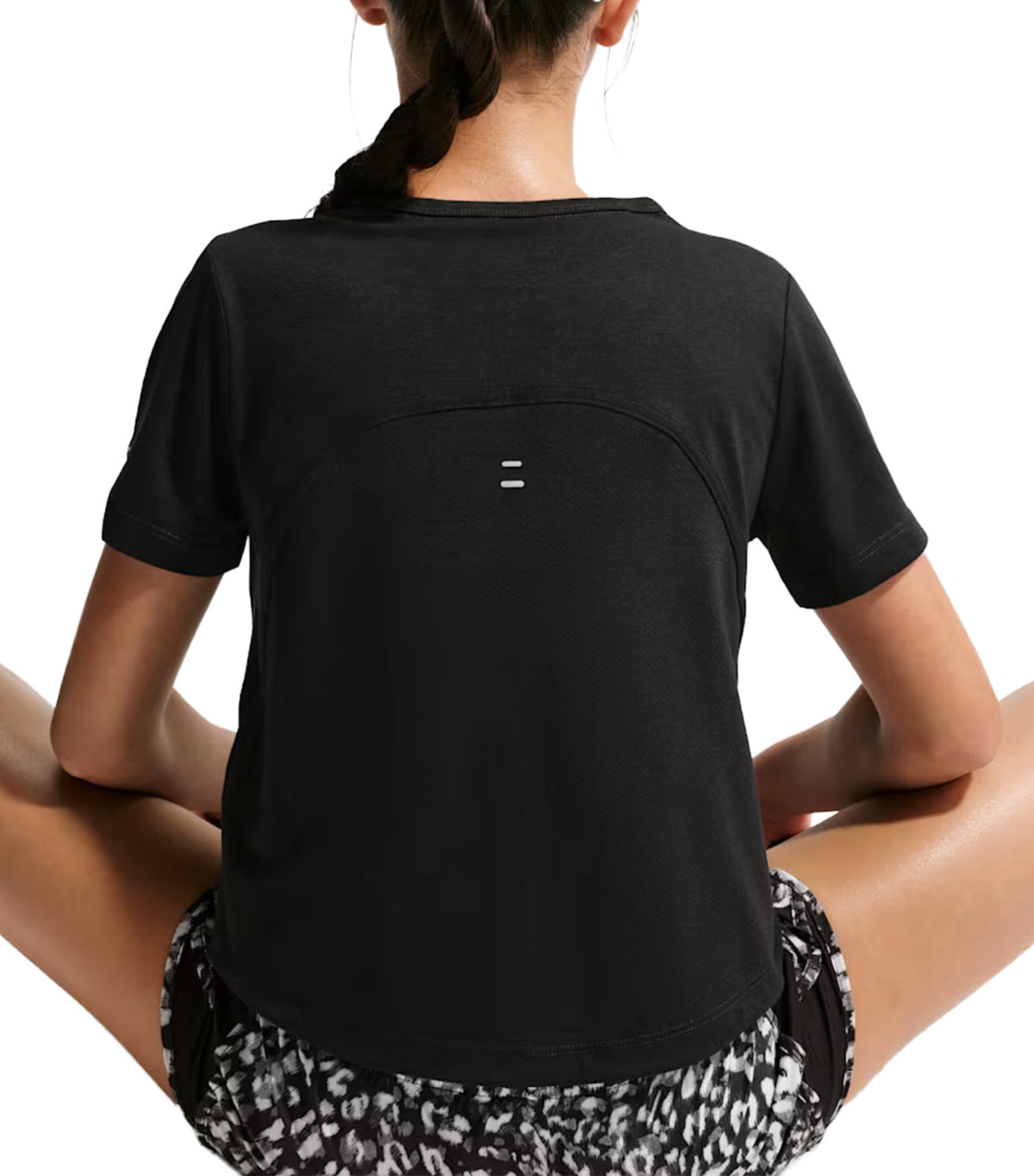 Tempo Older Kids' Girls' Dri-FIT Short-Sleeve Top Black/White