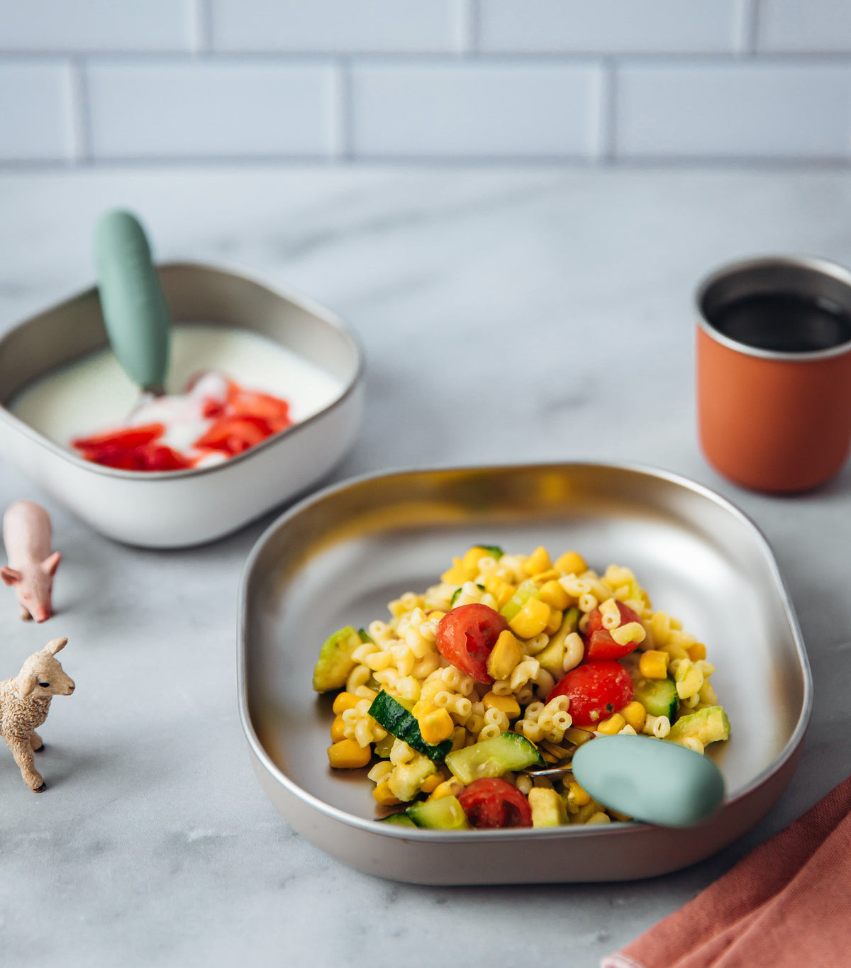Stainless Steel Meal Set Terracotta