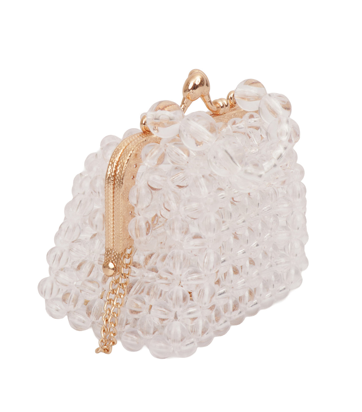 8in x 7in Christmas Pearl Handbag White