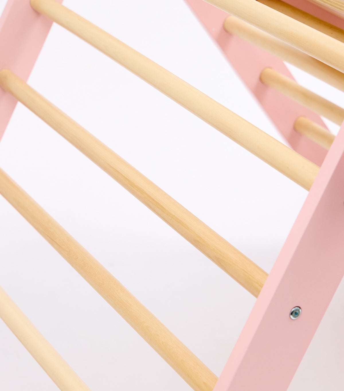 Pikler Triangle with Slide and Climb Board Pink