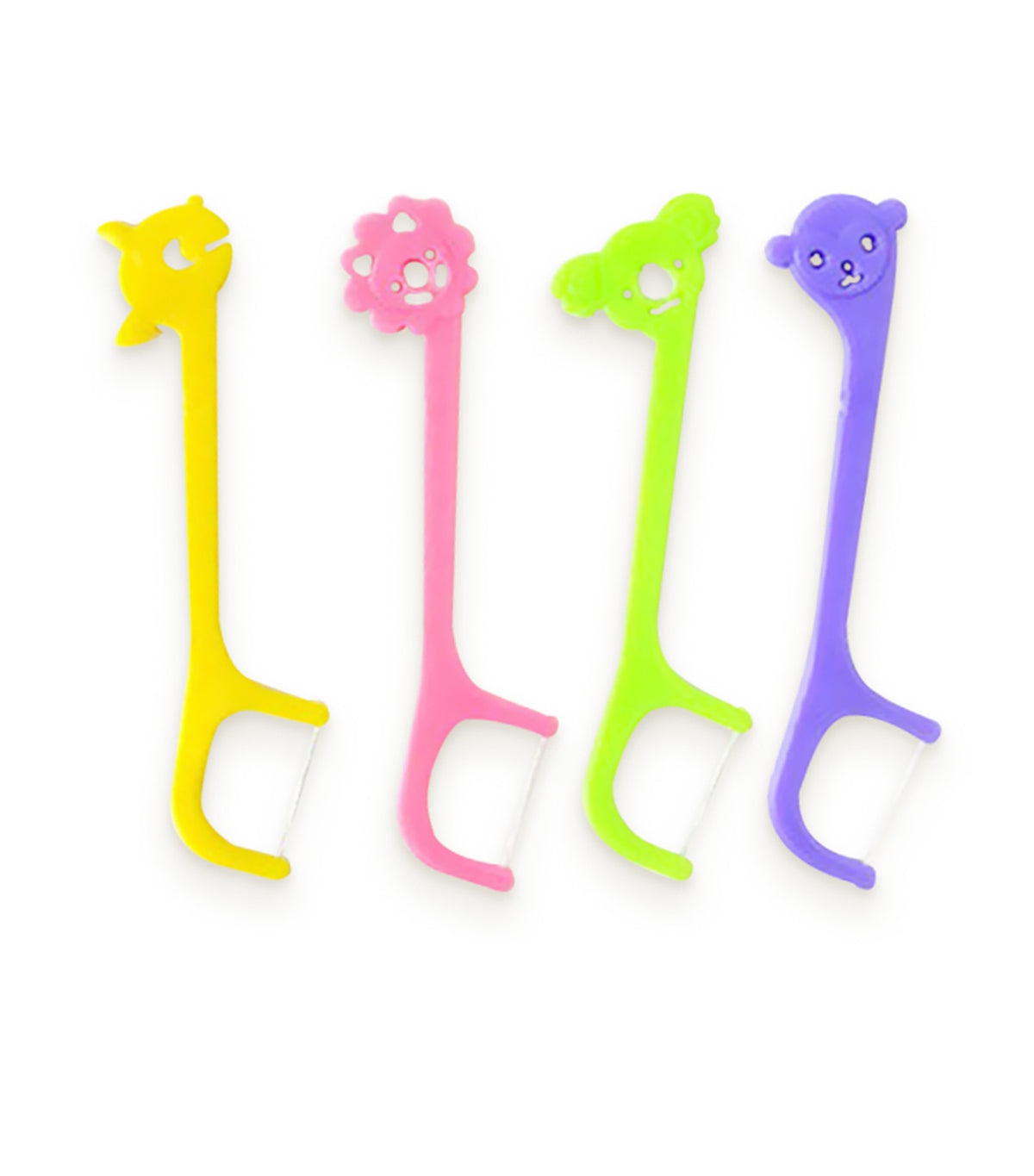 Dental Floss 60 Pieces Yellow/Pink/Green/Violet