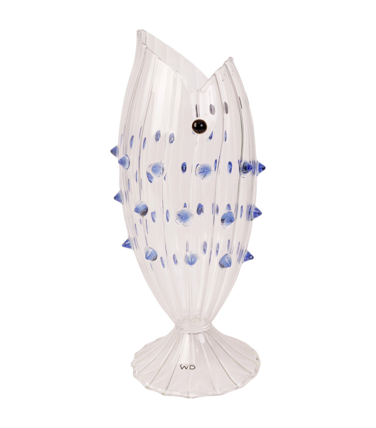 Monterey Fish-Shaped Thorn Design Glass Carafe, Light Blue