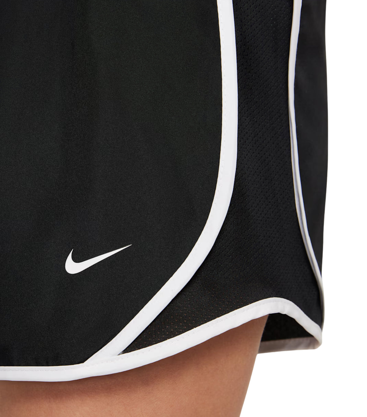 Tempo Older Kids' Girls' Dri-FIT Running Shorts Black/Black/White/White