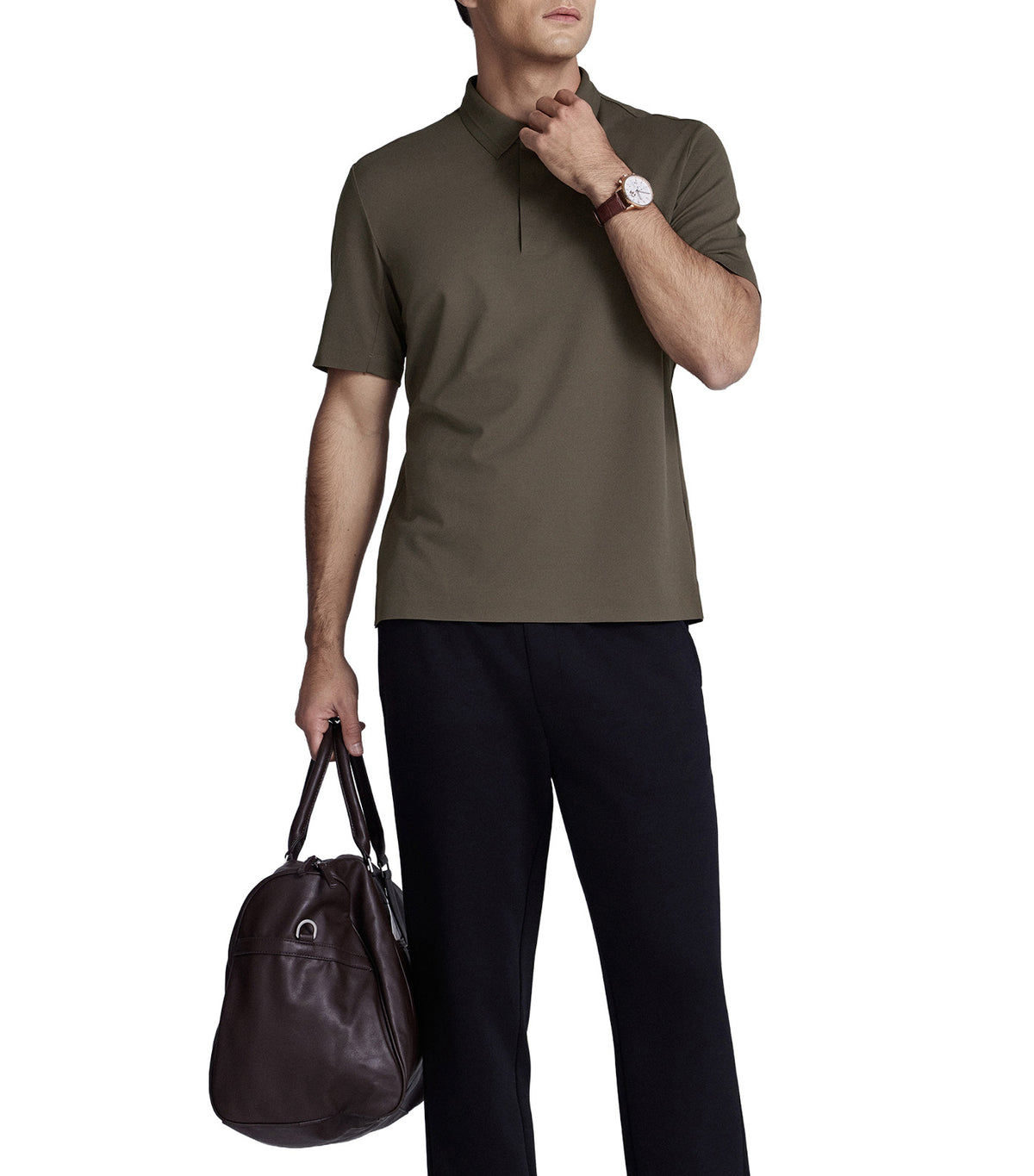 Men's Essential Smart Casual Polo Shirt Brown