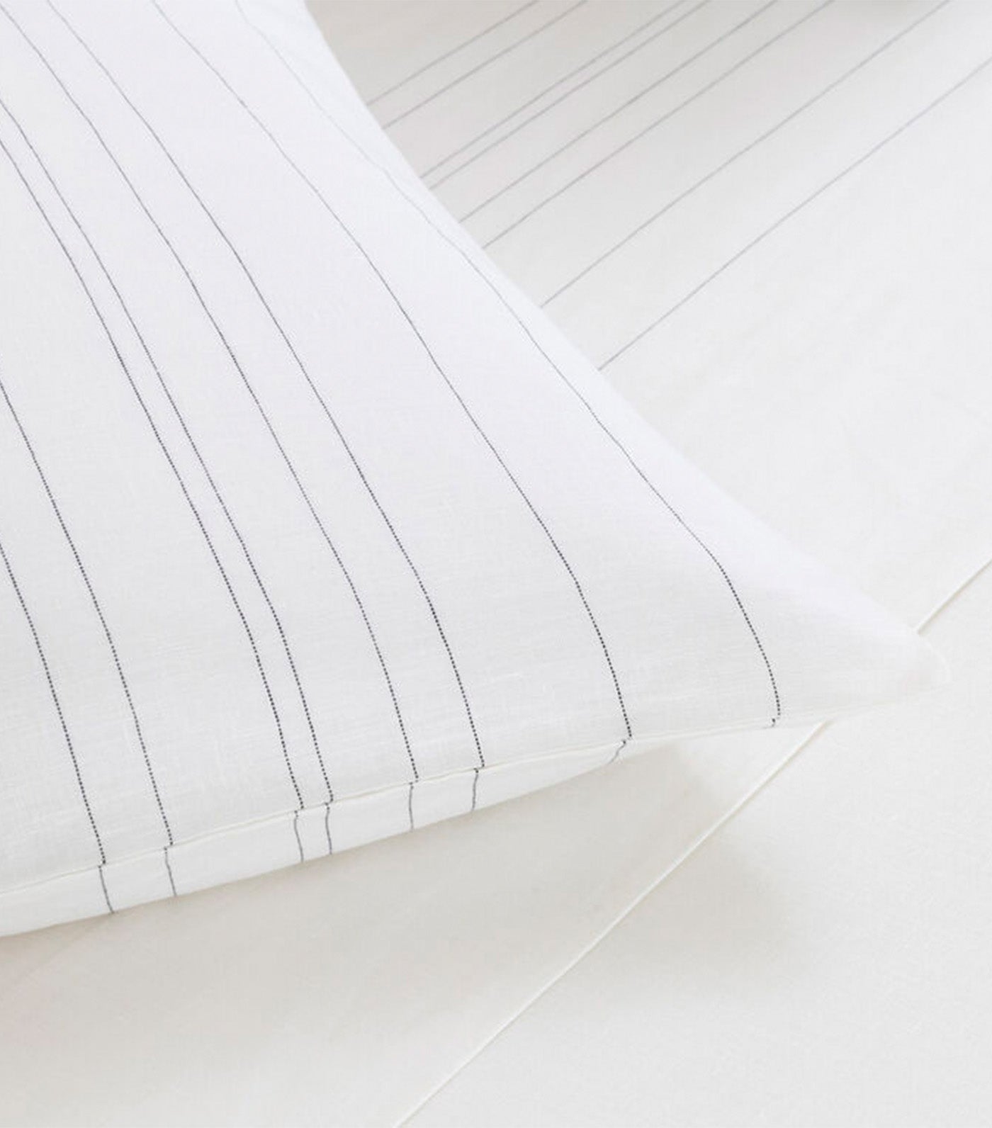 Graphite Pinstripe Sham Milk-Black
