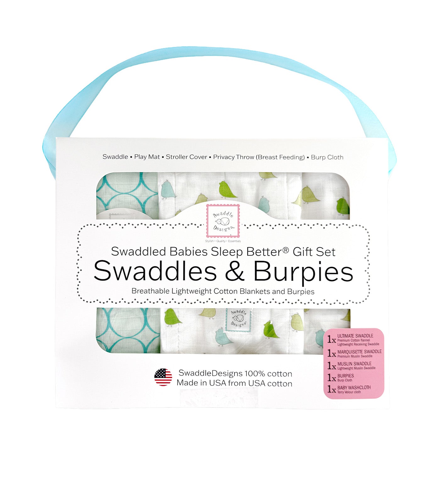 Babies Sleep Better® Swaddles & Burpies Gift Set GR003
