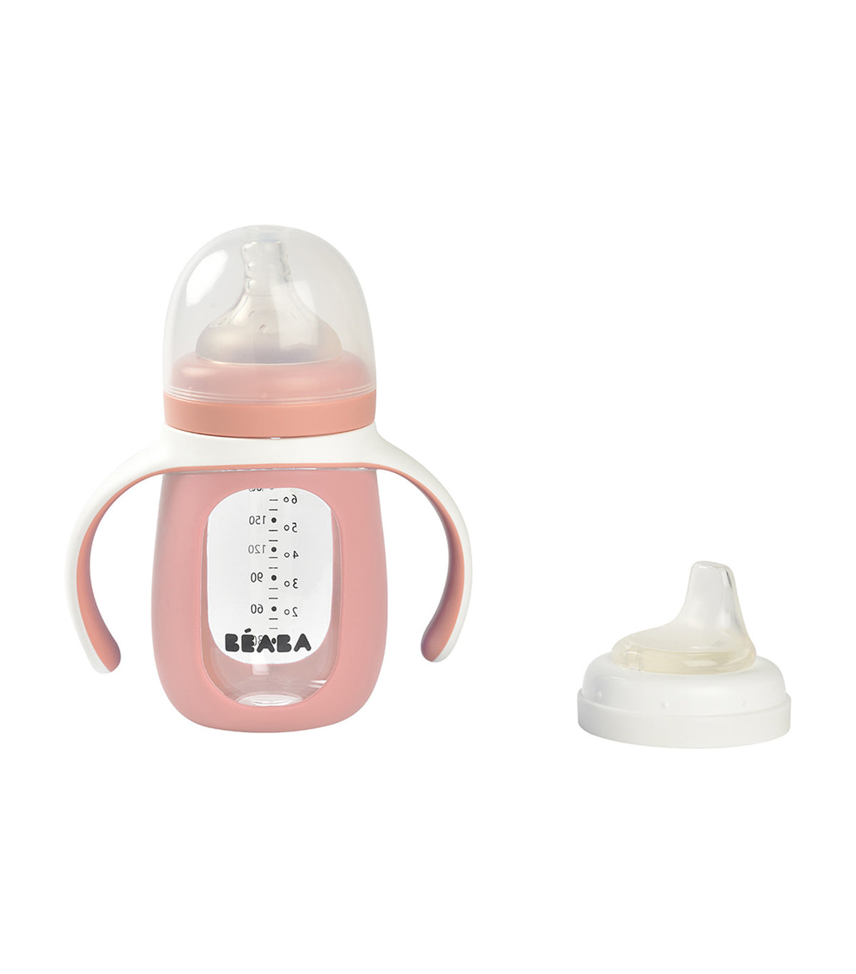 Glass Learning Bottle Pink