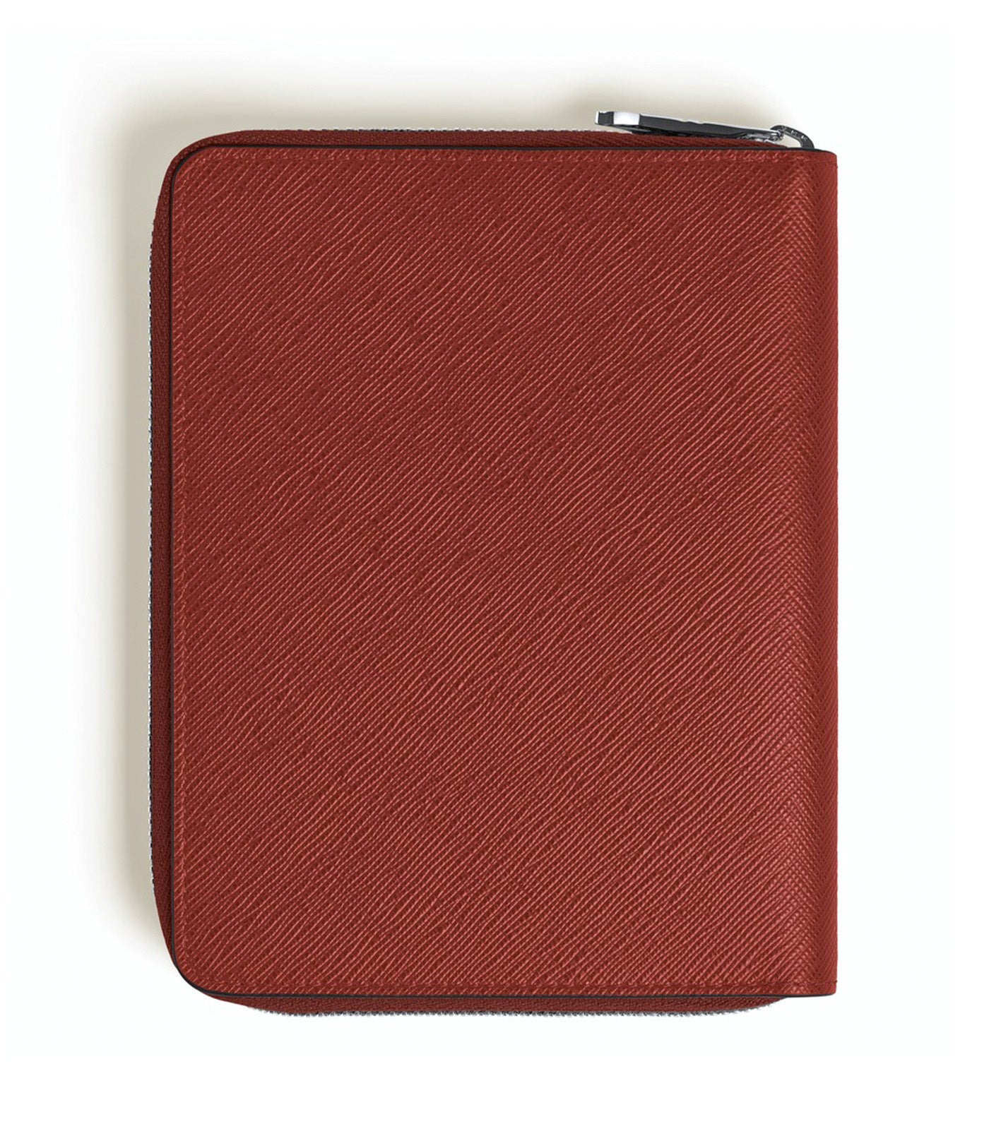 5-Pen Pouch with Zip in Sartorial Leather Red