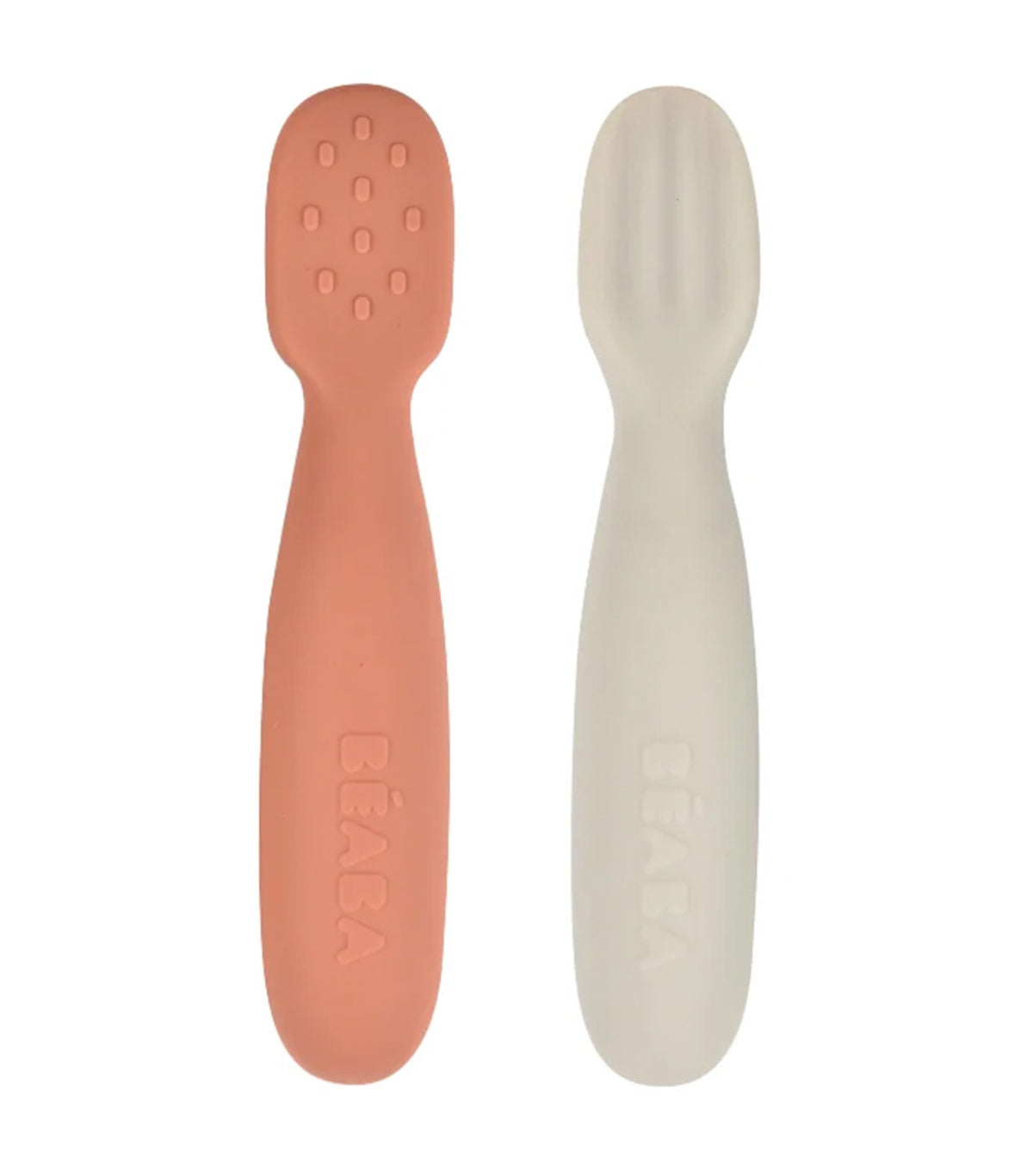 Set of 2 Silicone Pre-Spoons Terracotta/Velvet Gray
