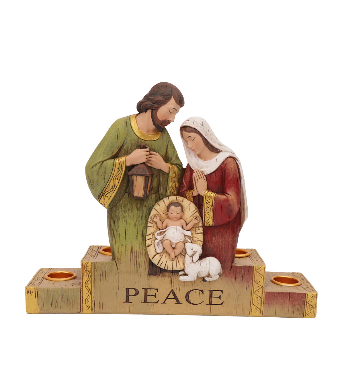 9in Christmas Nativity Candle Holder
