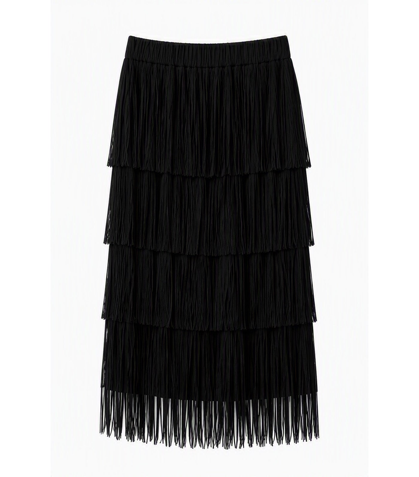 Tiered Tulle Maxi Skirt Black