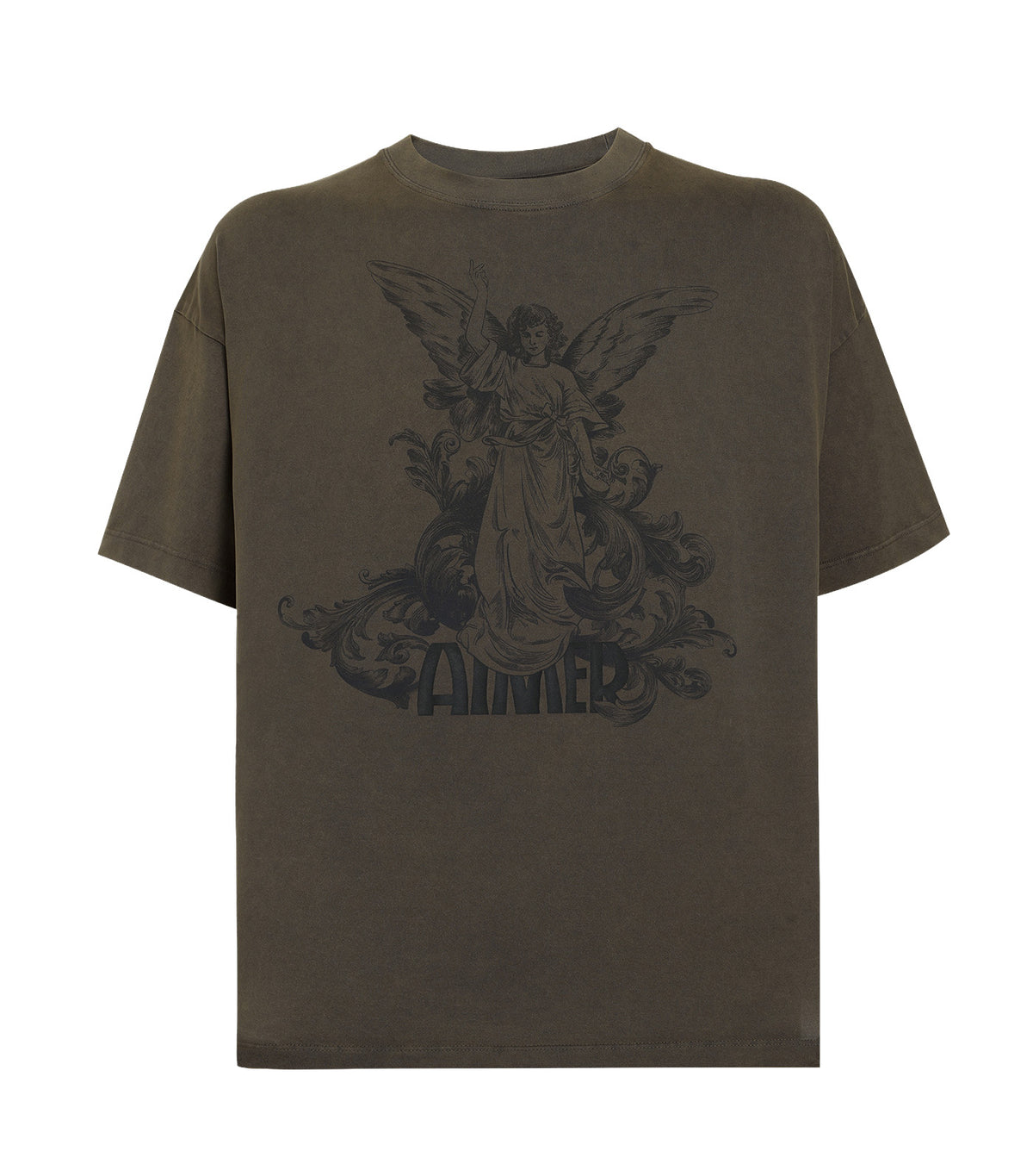 Men's Fashion Round Neck T-Shirt Dark Green