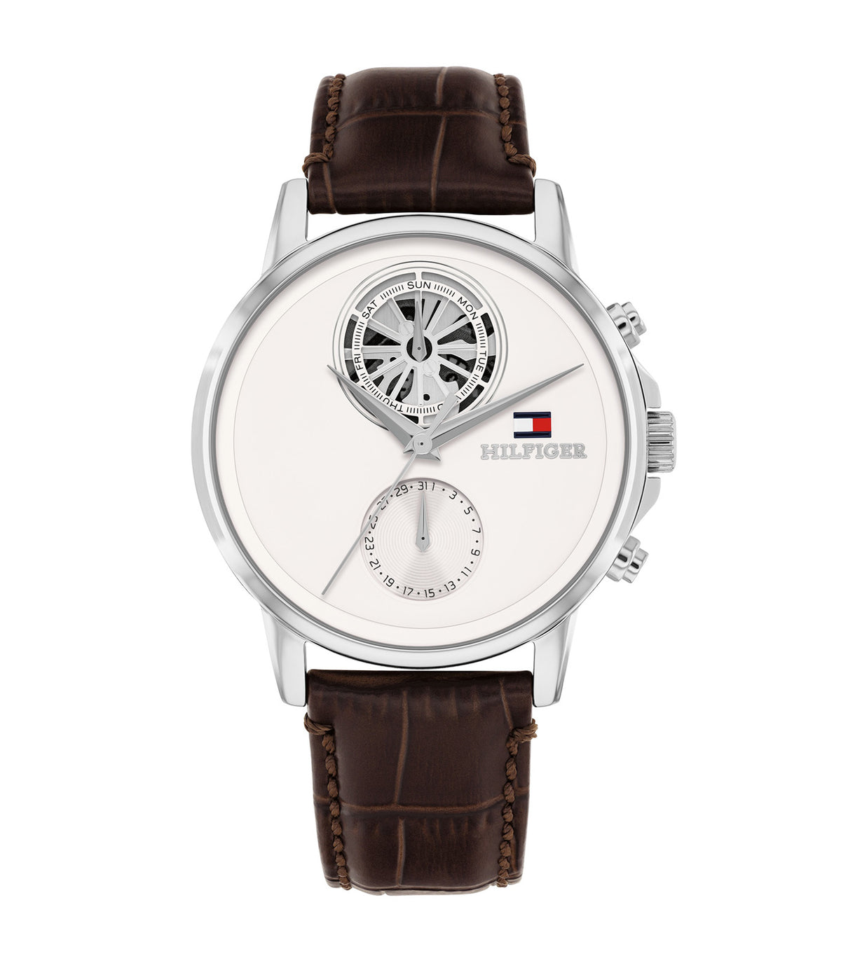 Stewart 1710746 Leather Watch Silver and Brown