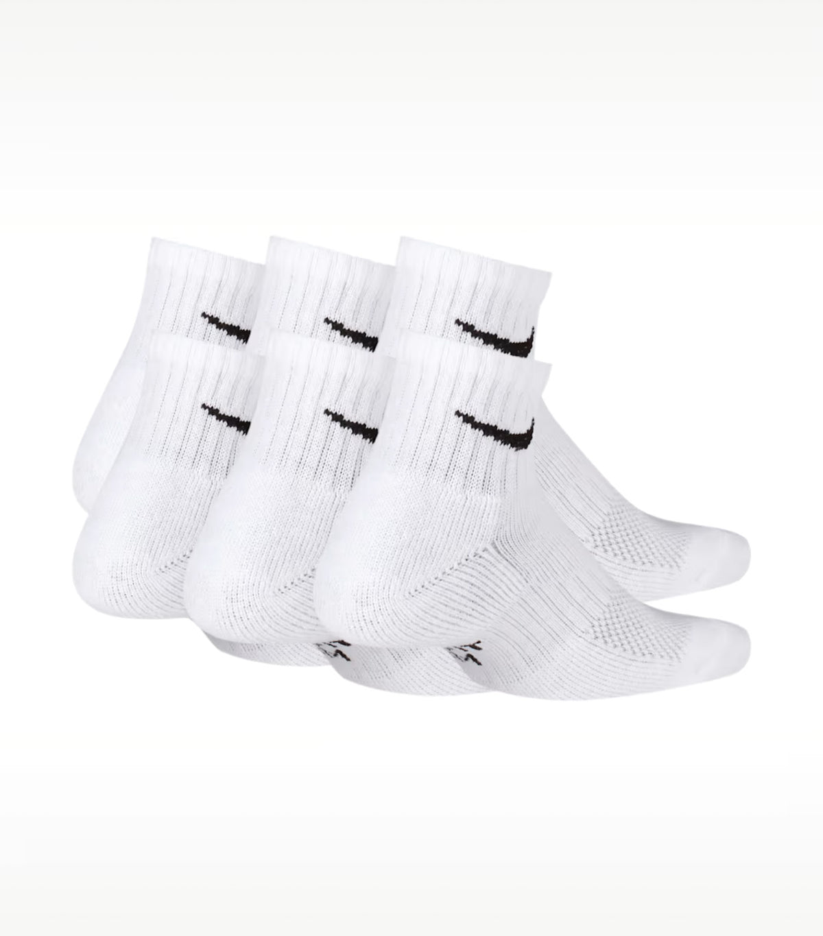 Everyday Kids' Cushioned Ankle Socks White/Black (6 Pairs)
