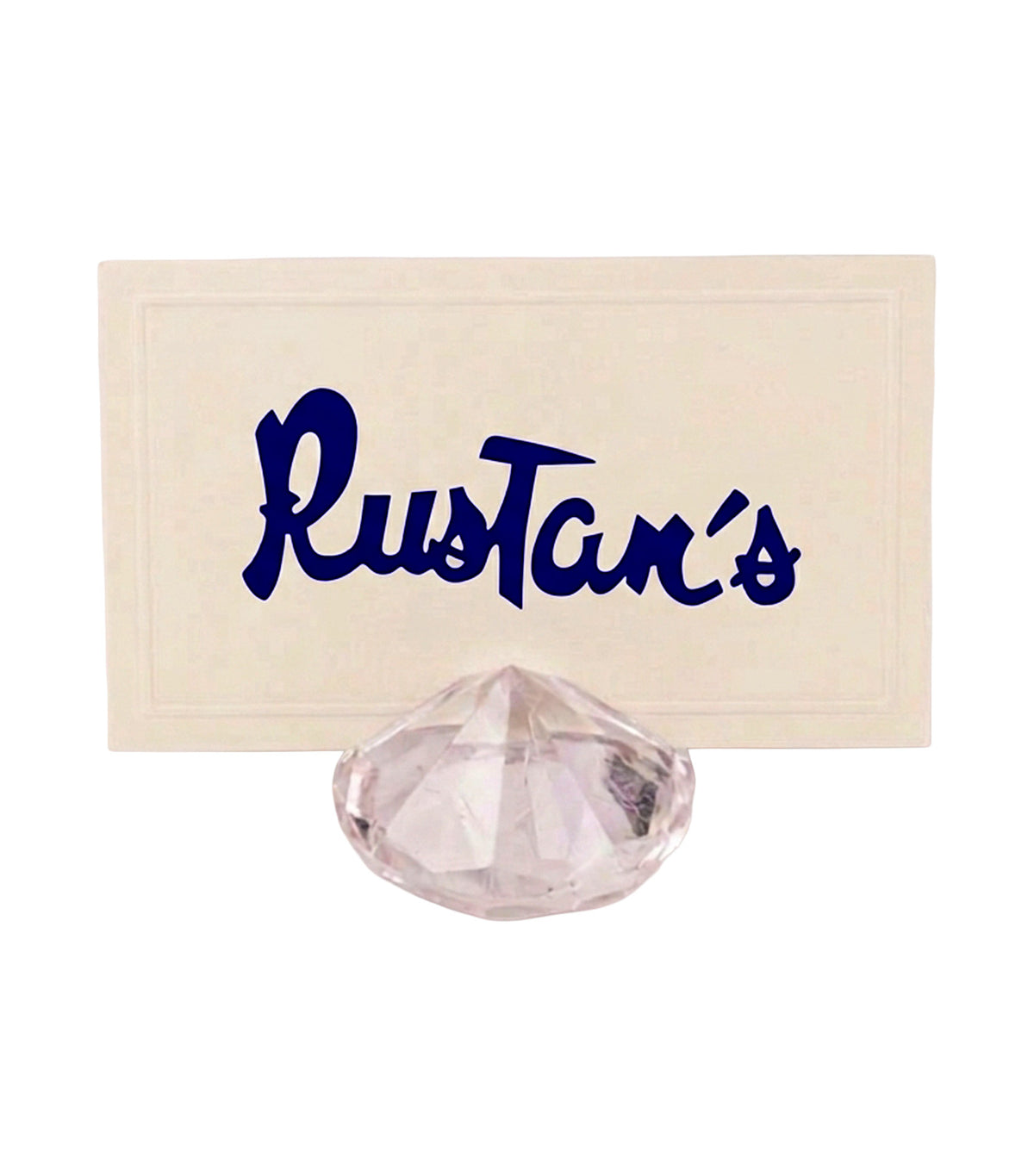 Diamond Shape Set of 4 Place Card Holder Clear