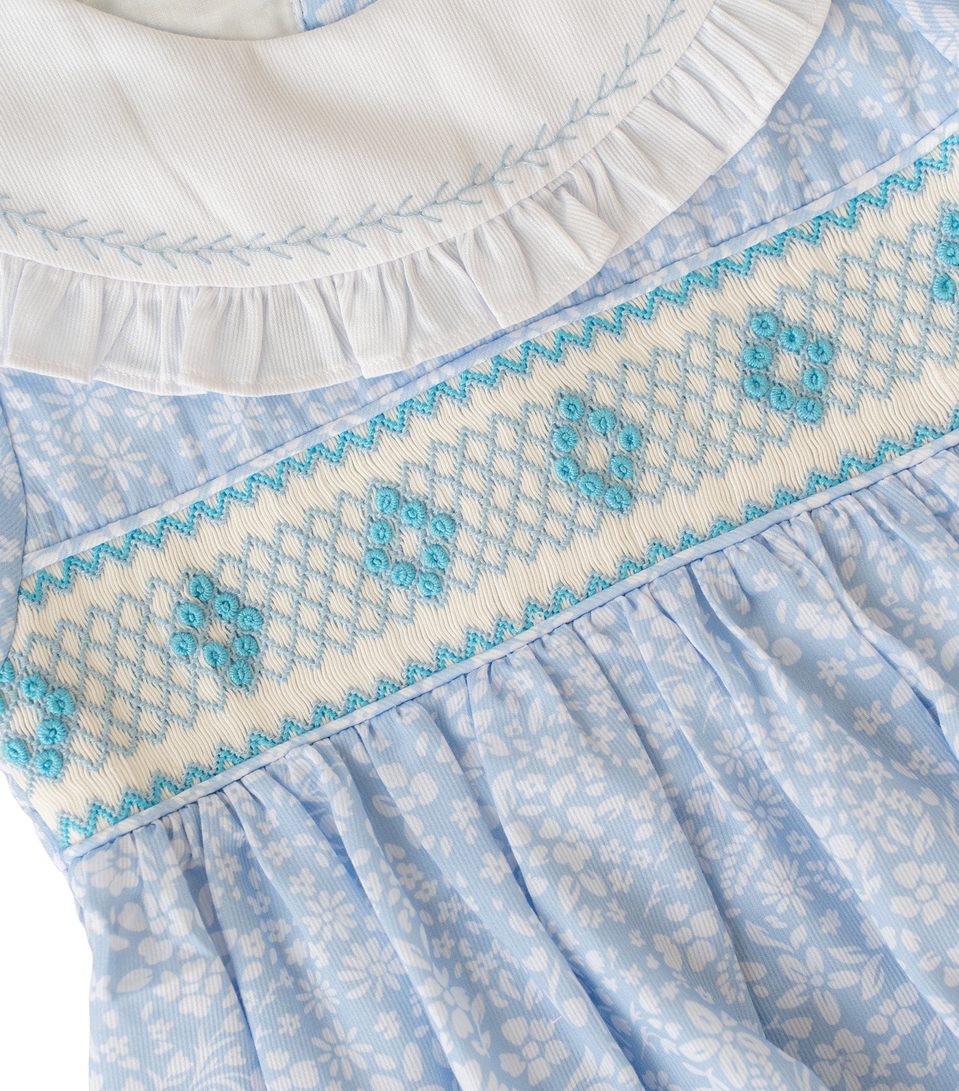 Girls Eliza Heirloom Smocked Dress Blue