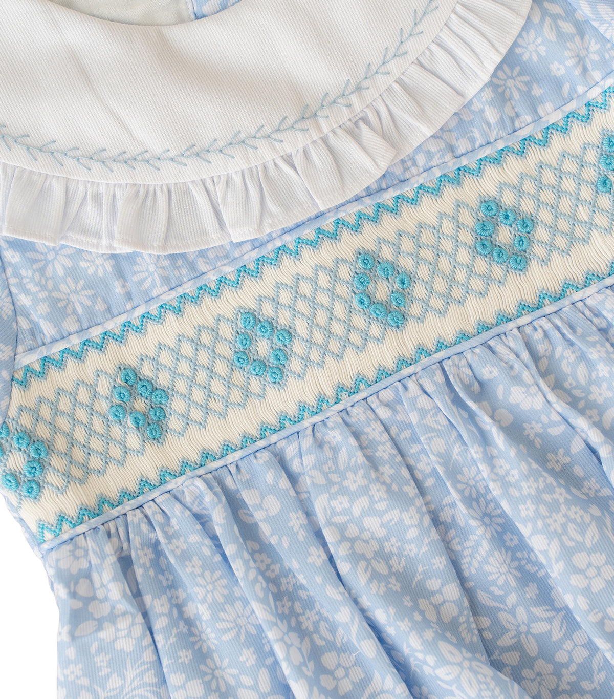 Girls Eliza Heirloom Smocked Dress Blue
