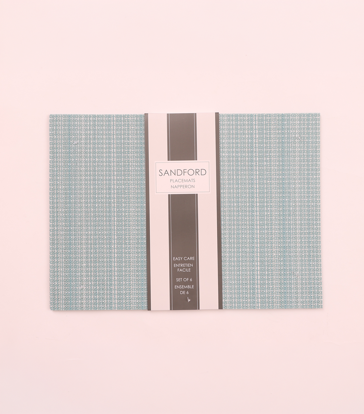 Sandford Woven Vinyl Placemat Set of 6 Oatmeal