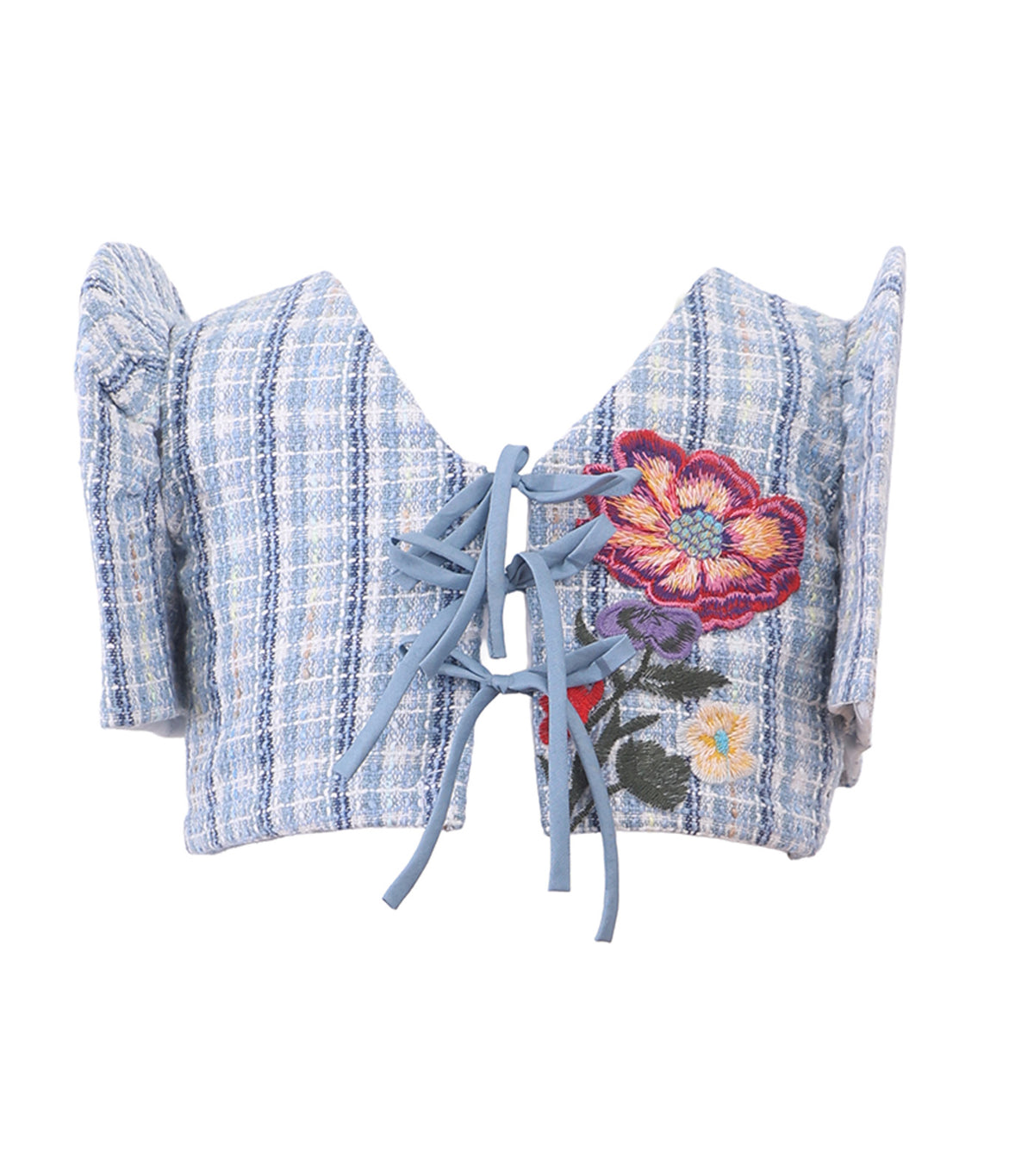 Reversible Tweed Bolero with Detachable Sleeves Blue