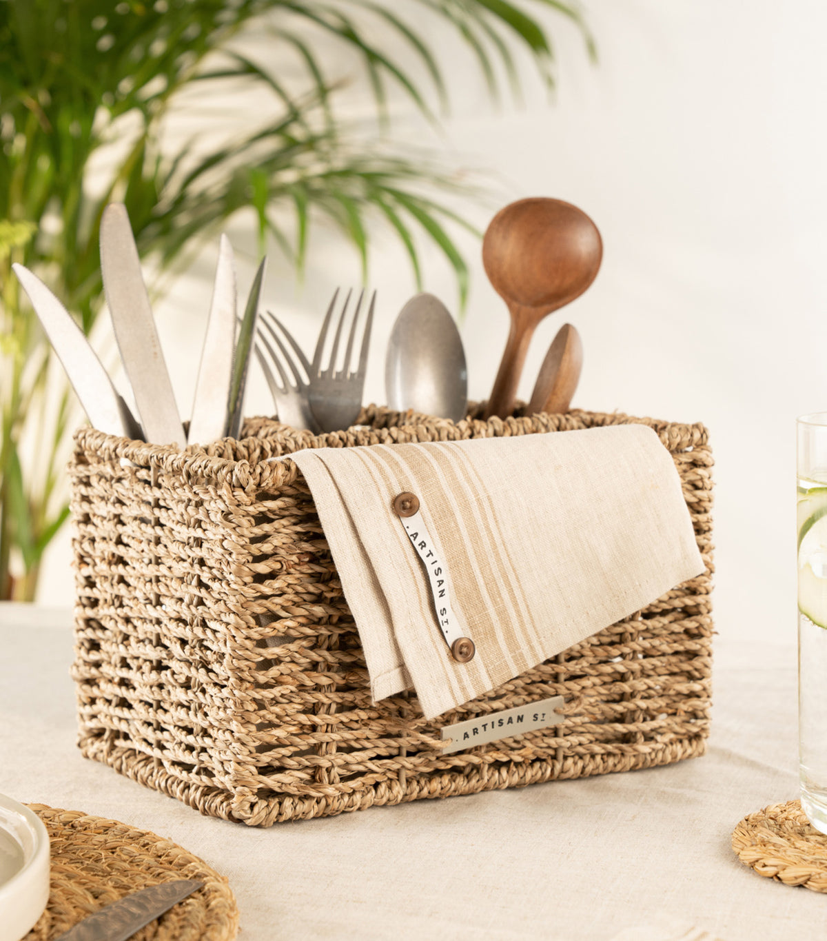 Seagrass Cutlery Caddy