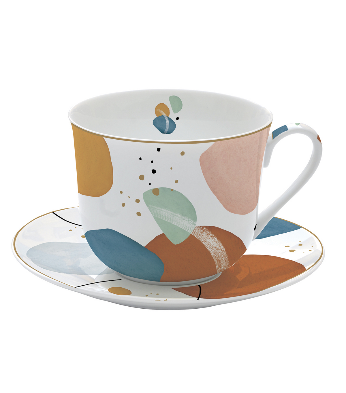 Shapes Porcelain Breakfast Cup and Saucer