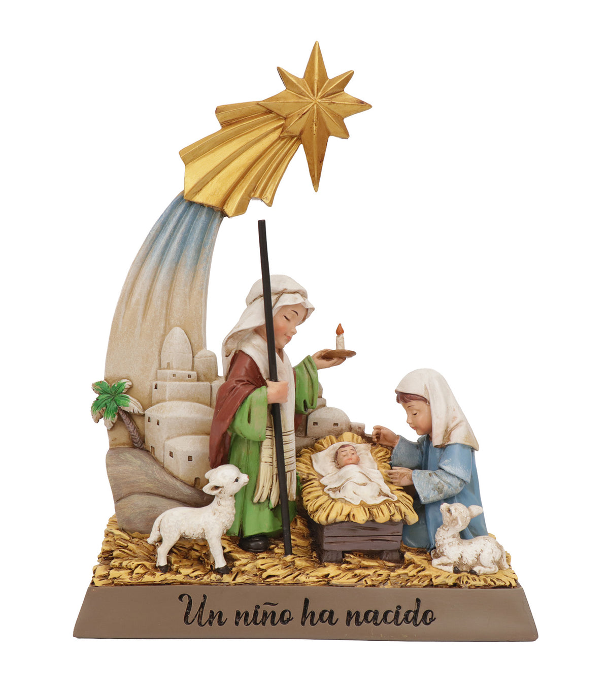 9.5in Christmas Nativity Star Resin