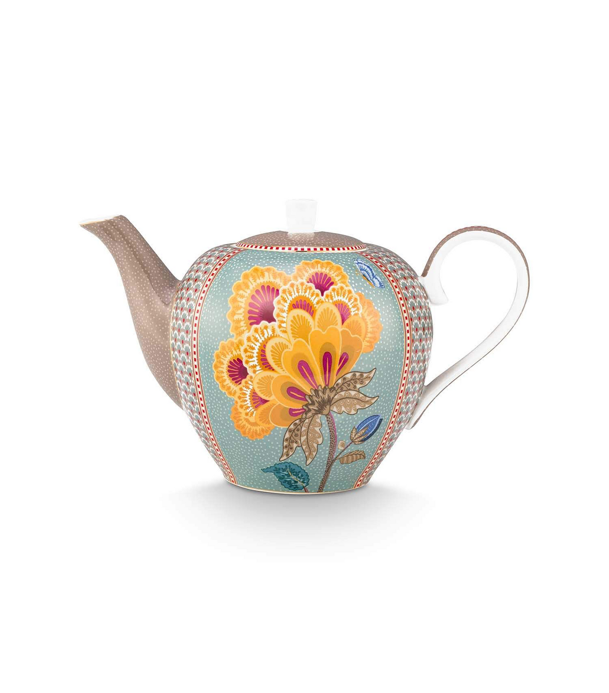 Blooming Tales Teapot Large, Fantasy Khaki-Blue