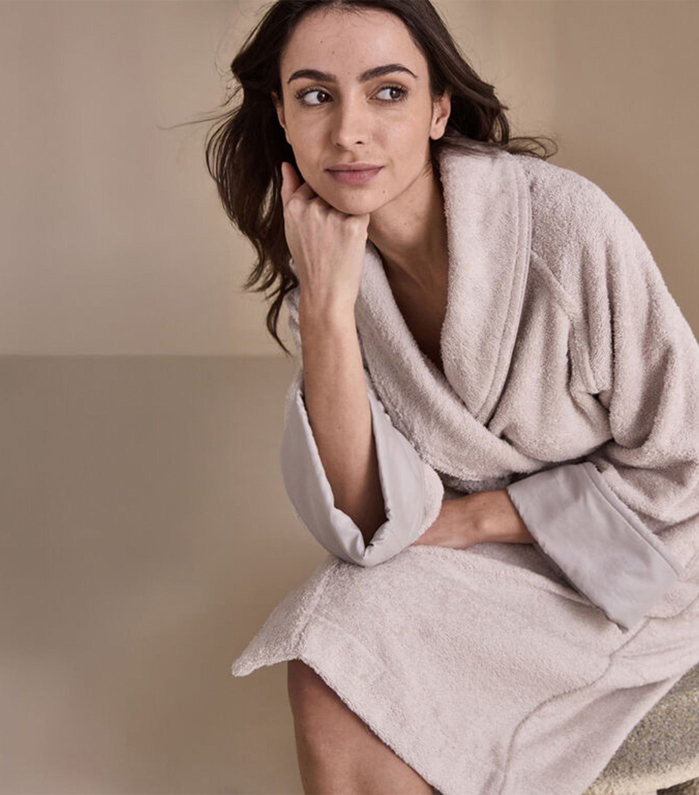 Unito Shawl Collar Bathrobe Gray Cliff