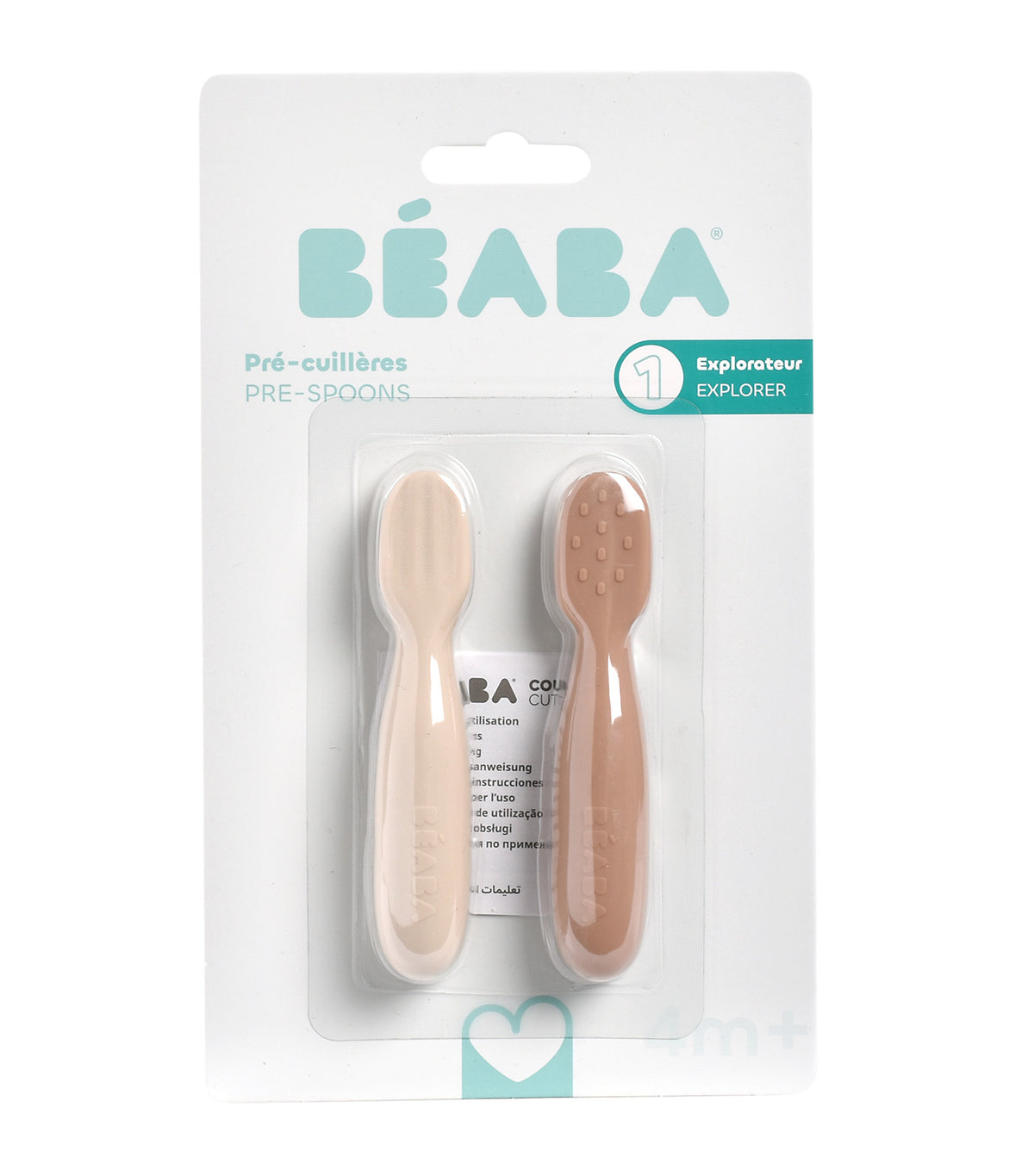 Set of 2 Silicone Pre-Spoons Praline/Clay