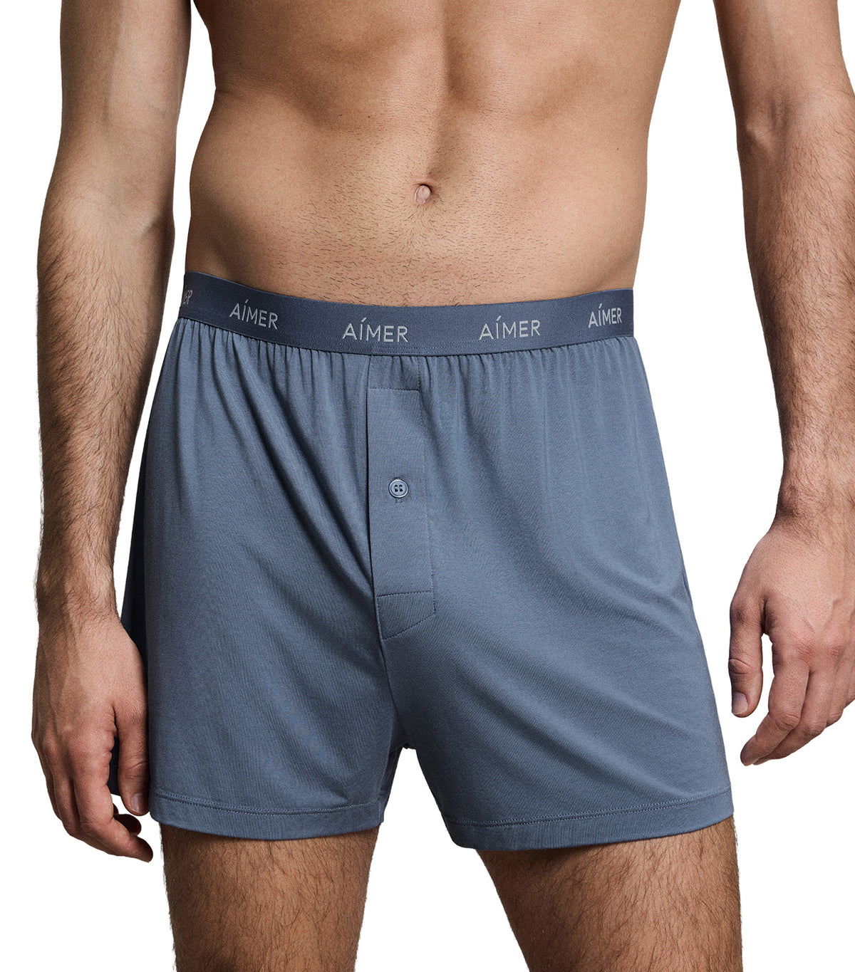 Men's Modal Elastic-Waistband Boxer Blue
