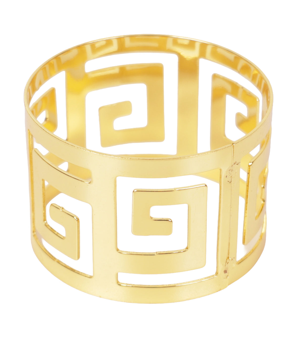 Green Key Set of 4 Napkin Rings Rectangular Gold