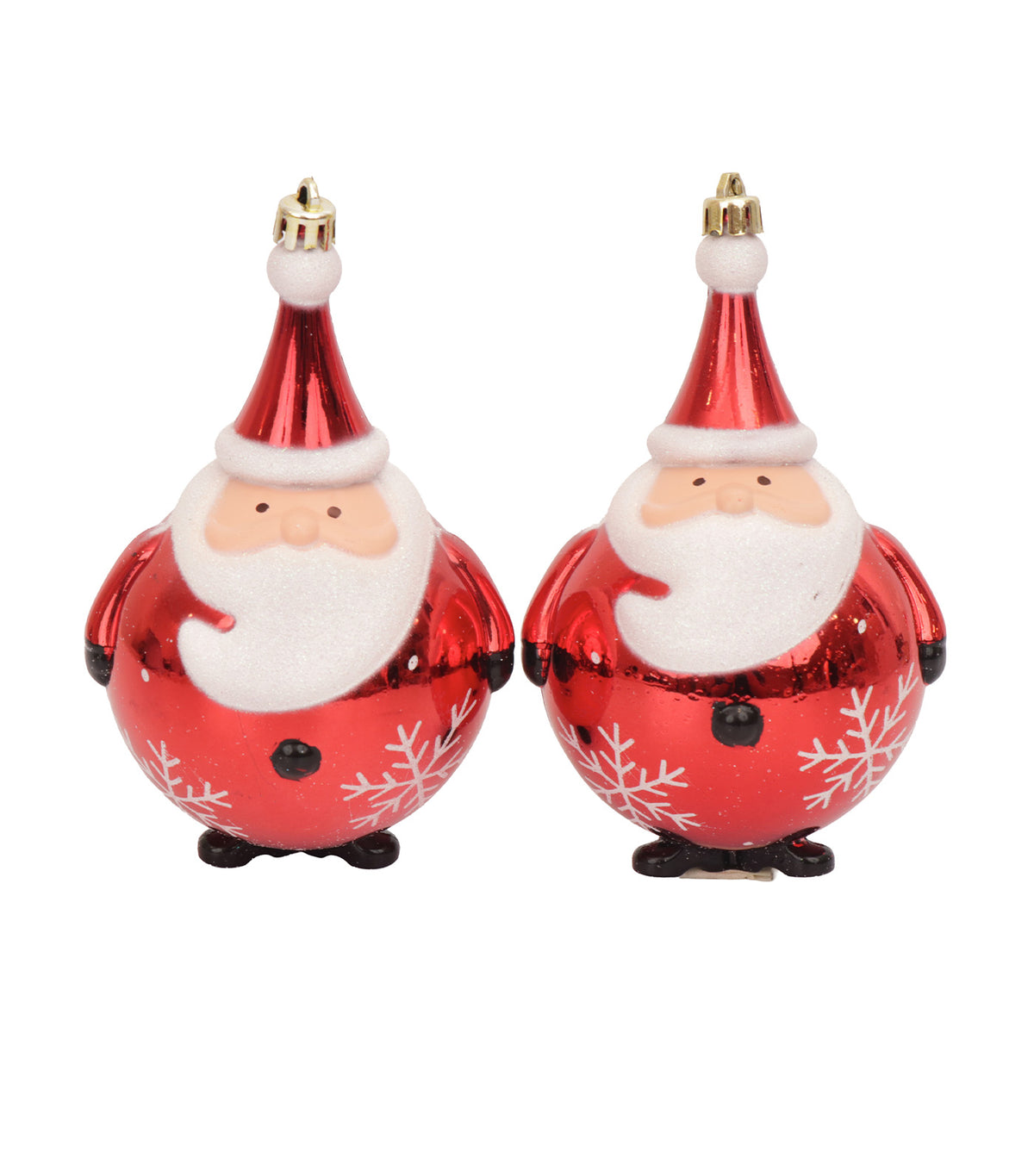 150mm Santa Shiny Sproof Set of 2 Red