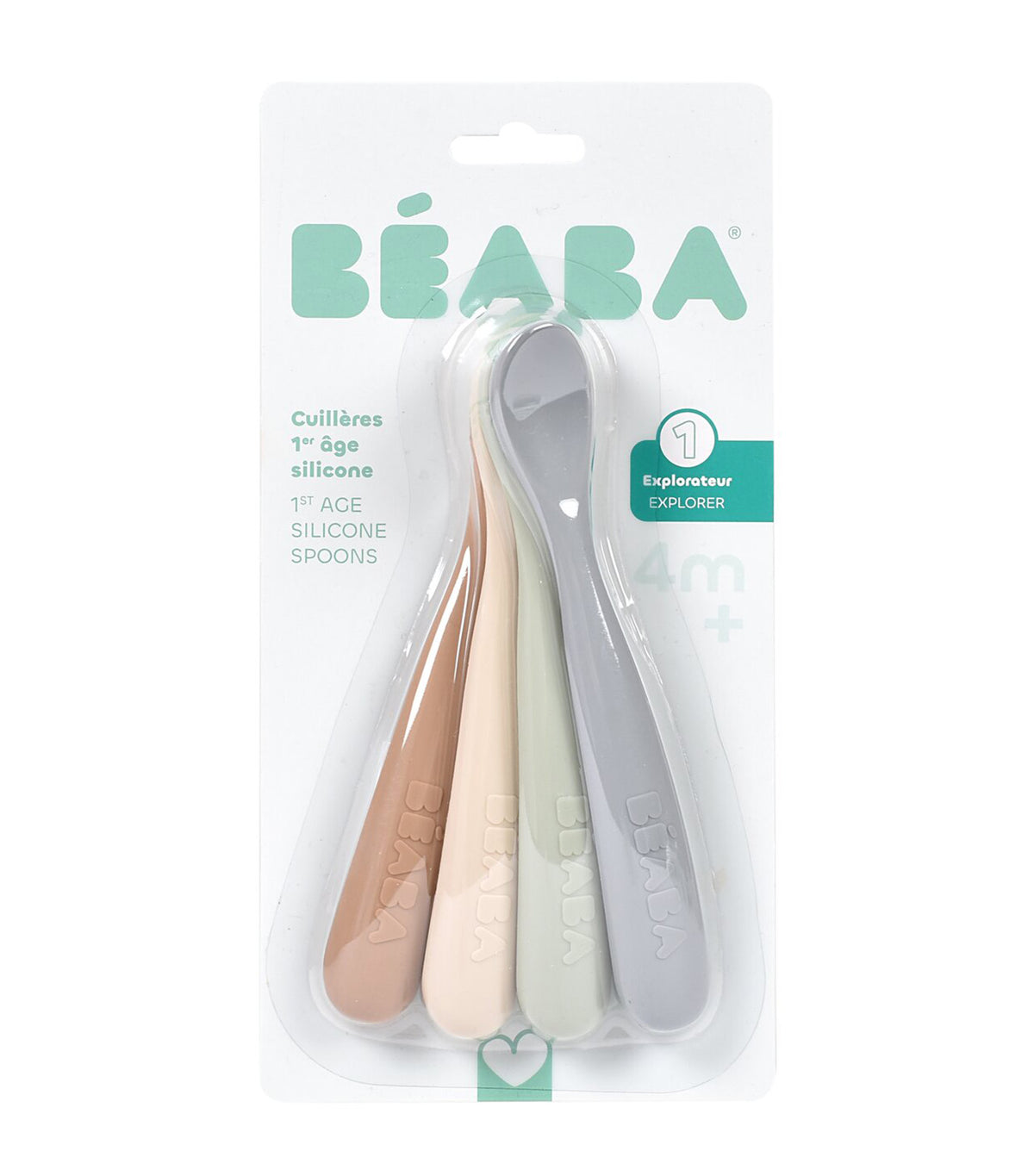 Set of 4 1st-Age Spoons Natural Assorted
