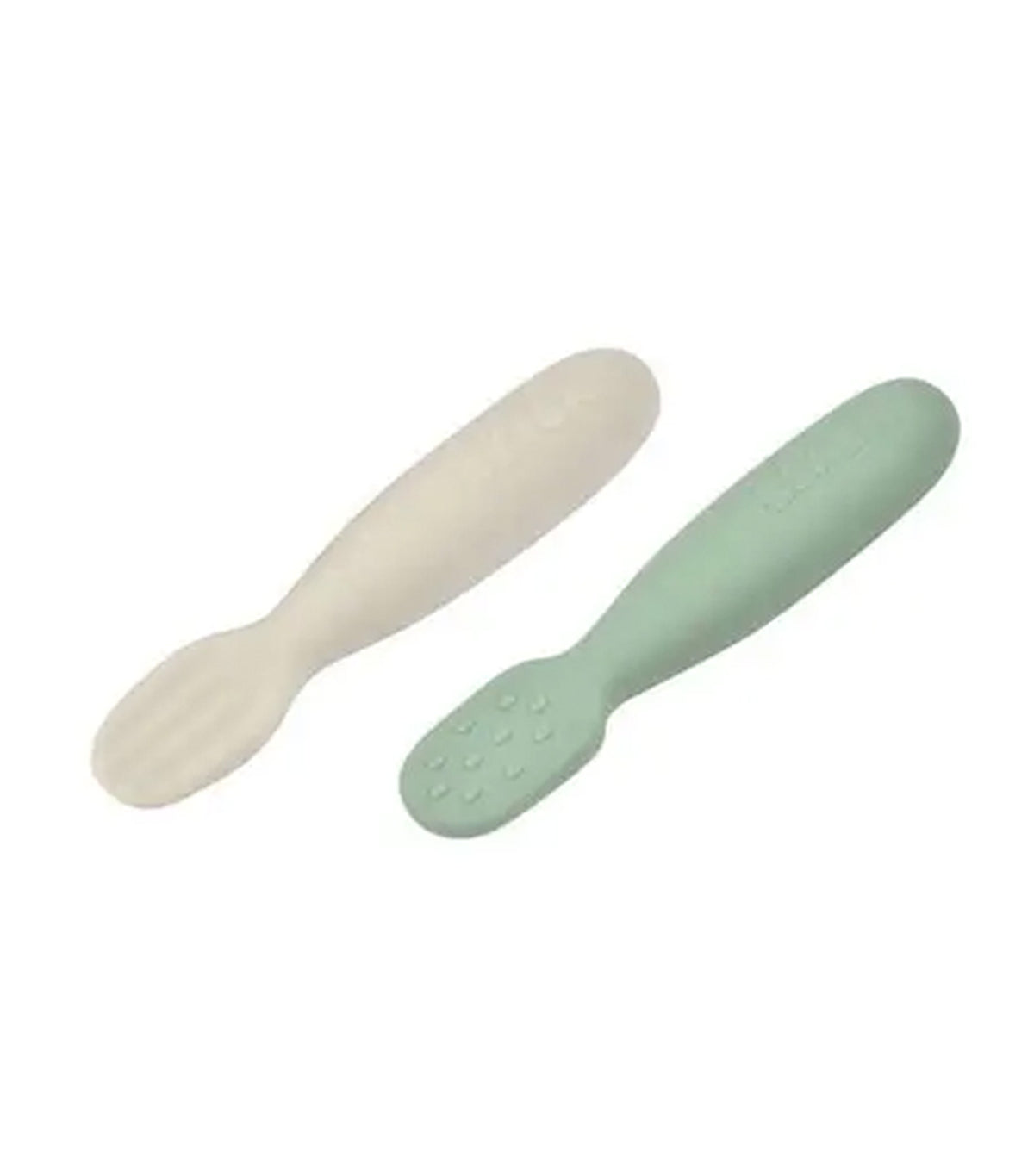 Set of 2 Silicone Pre-Spoons Sage Green/Velvet Gray