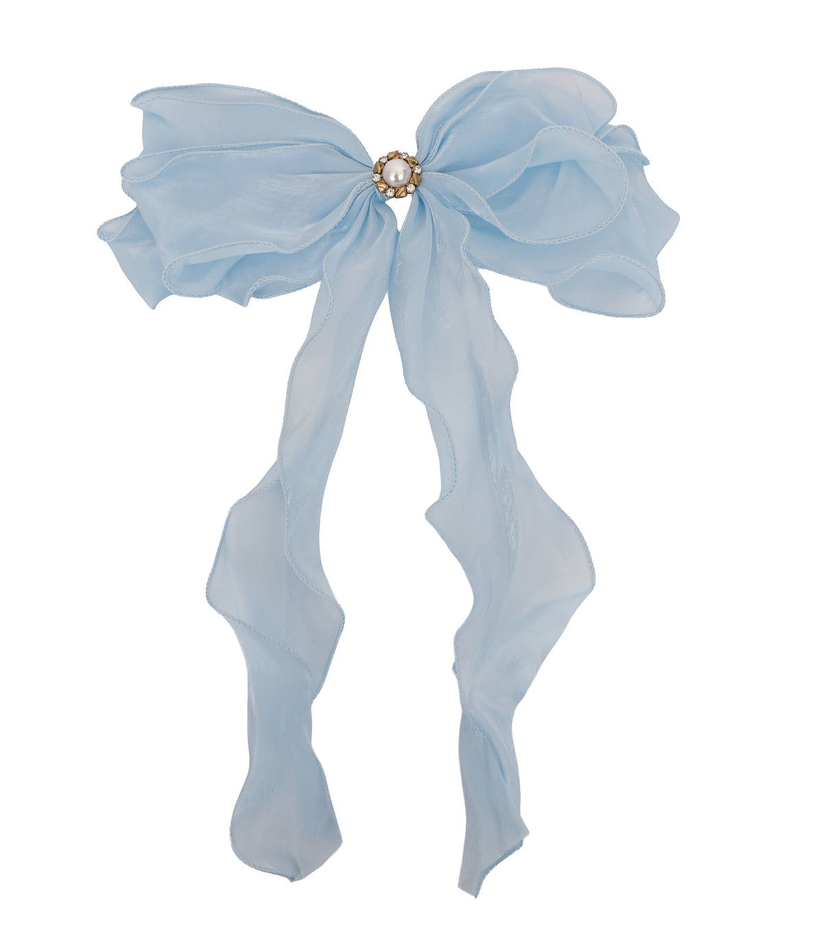 16in Christmas Ribbon with Pearl Blue