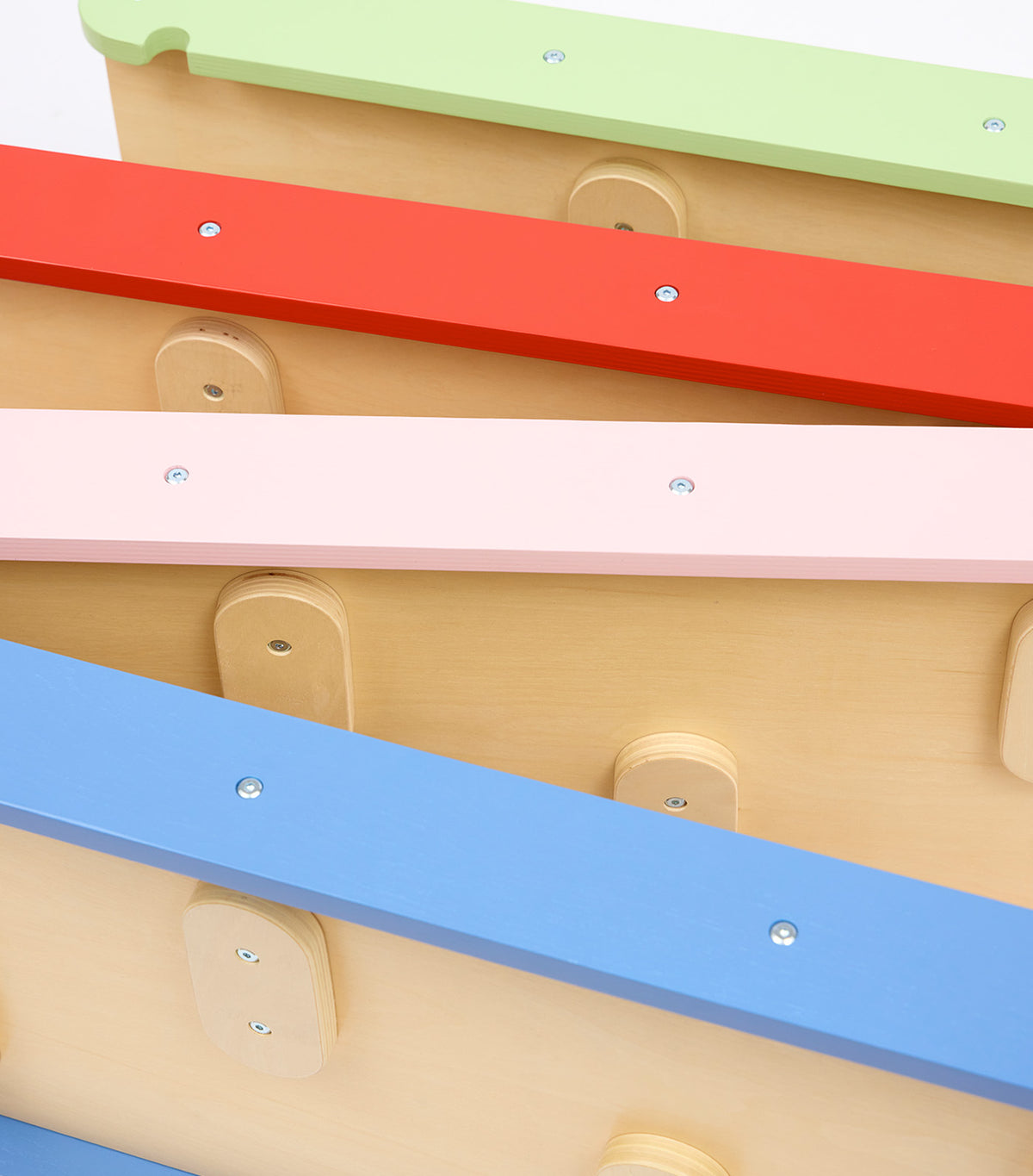 Pikler Triangle with Slide and Climb Board Red
