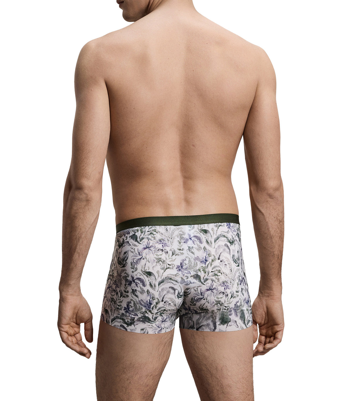 U-Shape Printed Elastic-Waistband Trunk Light Green